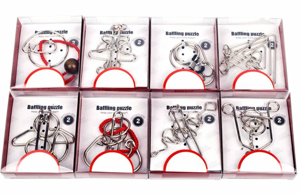 24 Piezas Juguetes Mágicos de Alambre de Metal Set - 3D Rompecabezas Brain Teaser Puzzle - IQ Inteligencia Juguete Educativo - Juego Niños y Adolescentes