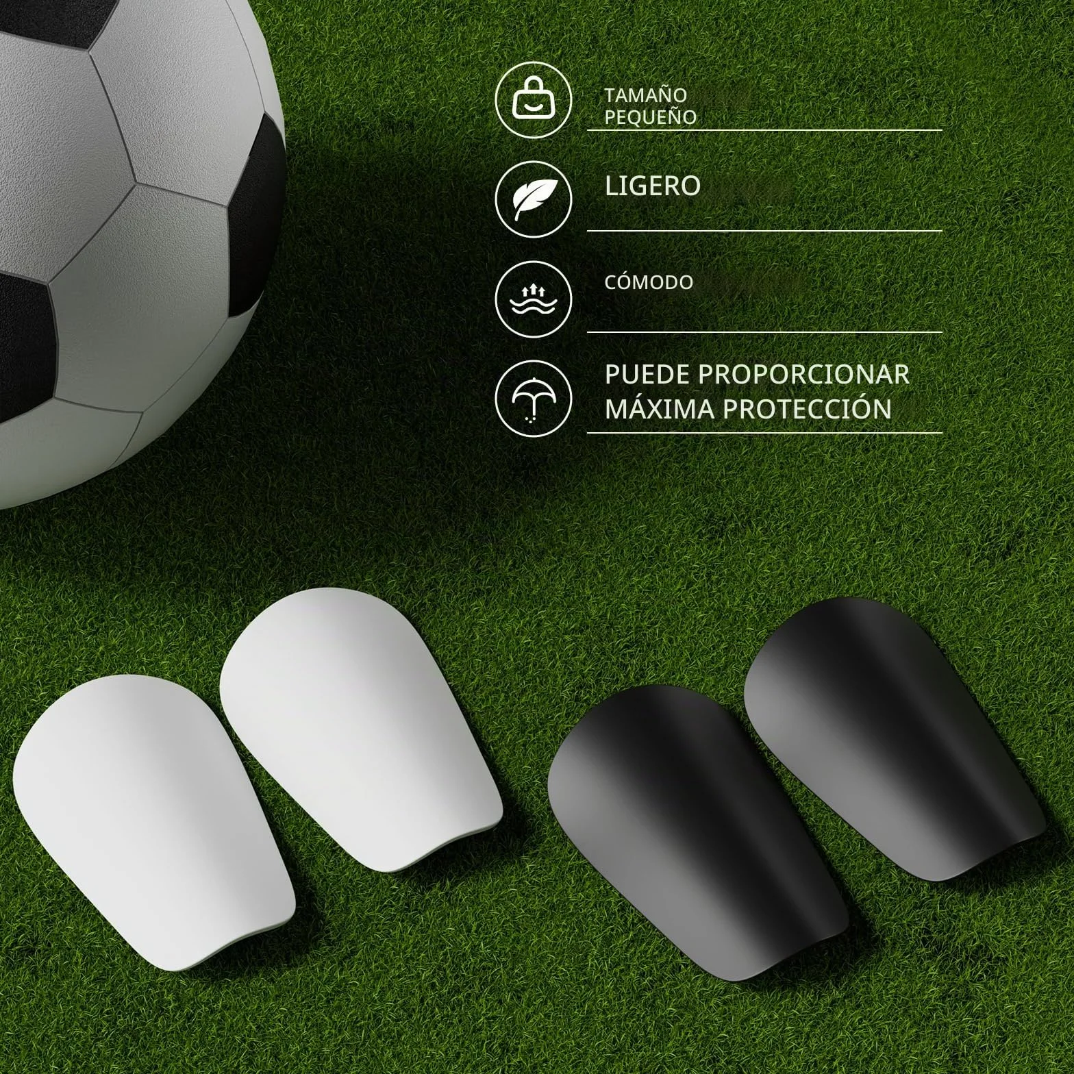 CLOPAE Mini espinilleras fútbol 8x5 cm niños niñas