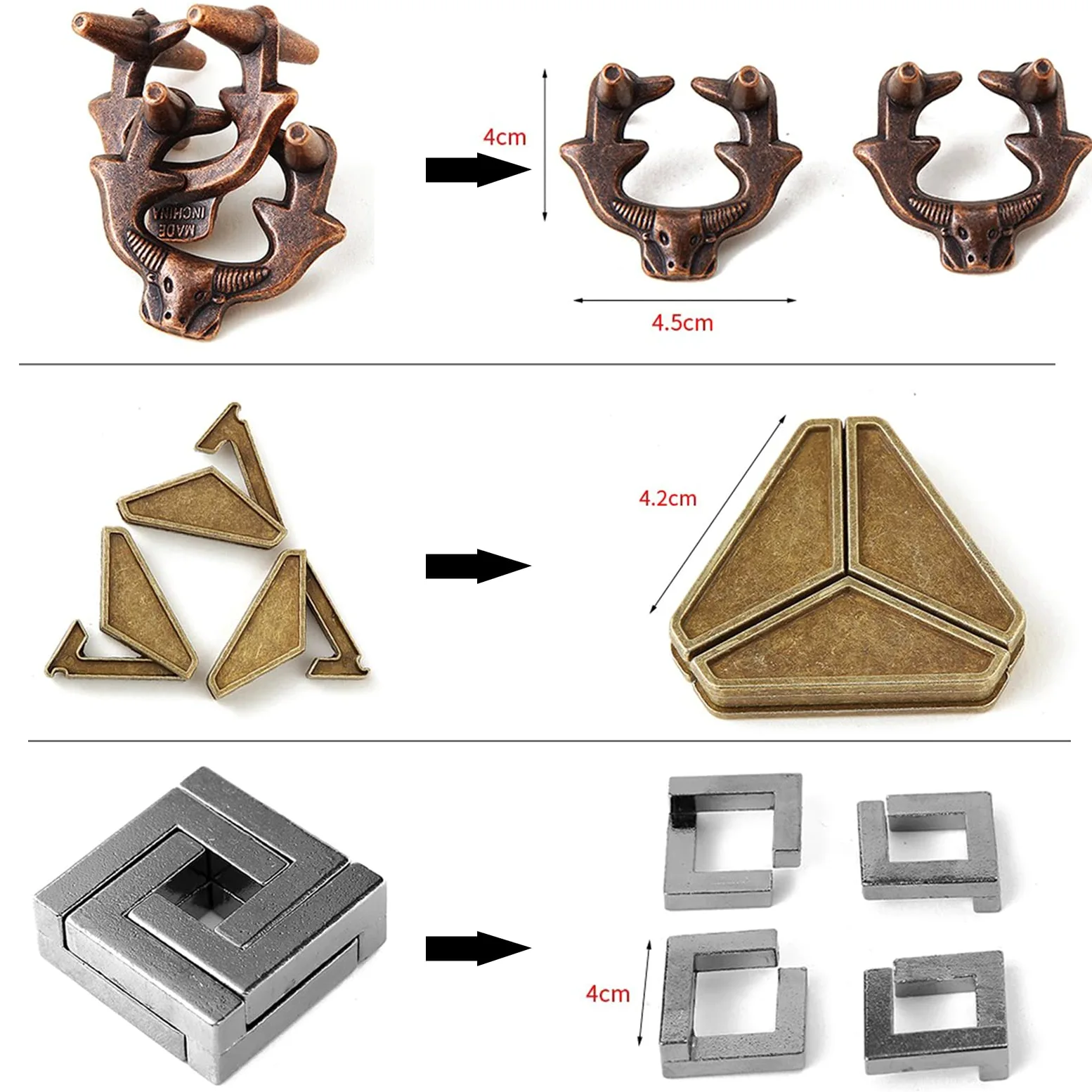 Joyeee Rompecabezas Metal, Brain Teaser Puzzle Desbloqueo Enclavamiento Desenreda Juego IQ Entrenamiento, Juguetes de Educativa Inteligencia para Adultos y Niños Challenge, Dificultad Alta - 25Pcs A