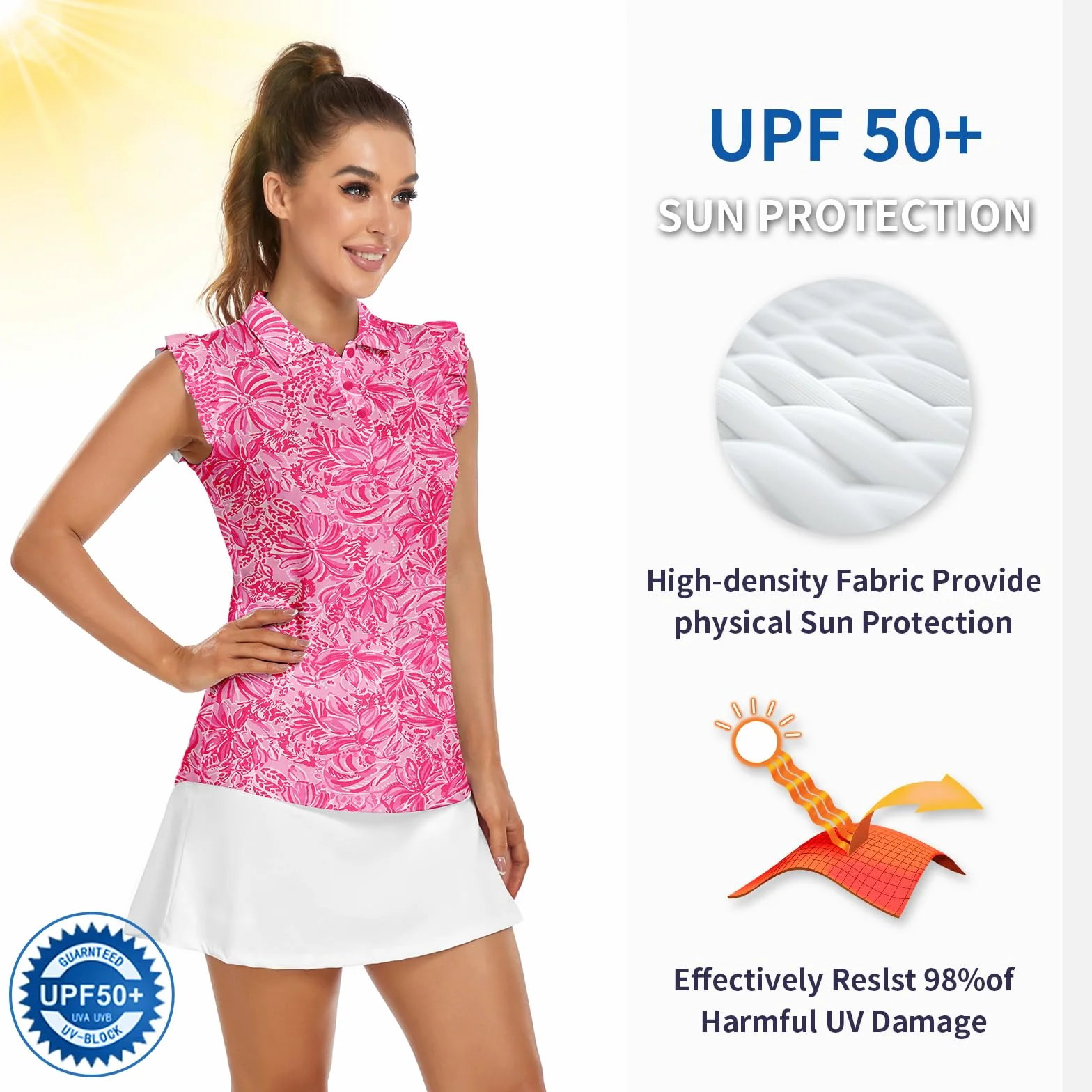 Soneven Polo Mujer Manga Corta Camisetas Basicas Deporte Golf Tennis Top
