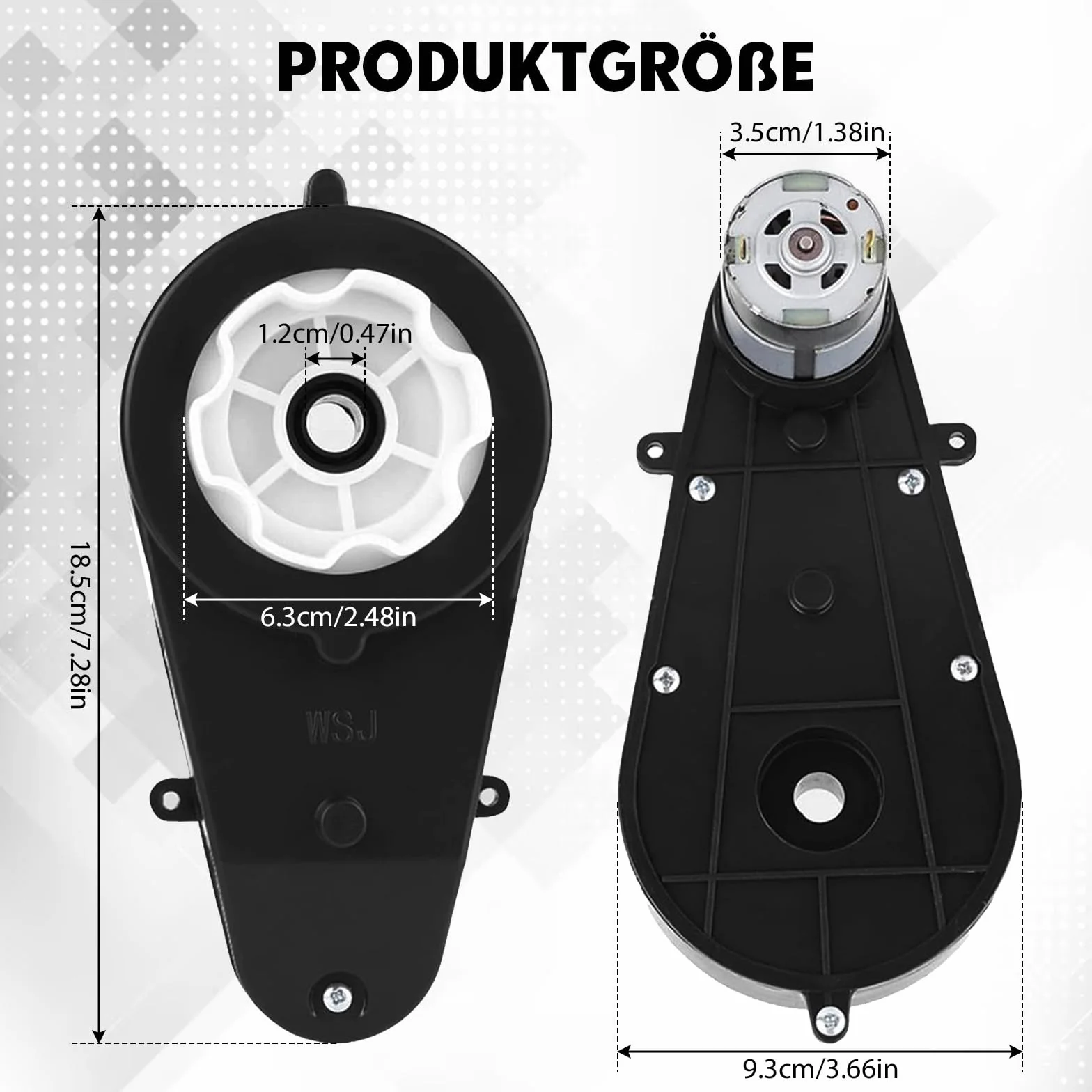 2 piezas de motor eléctrico RS550 12V 40000RPM, motor eléctrico y caja de engranajes para coche de niños, piezas de repuesto para coche eléctrico de niños