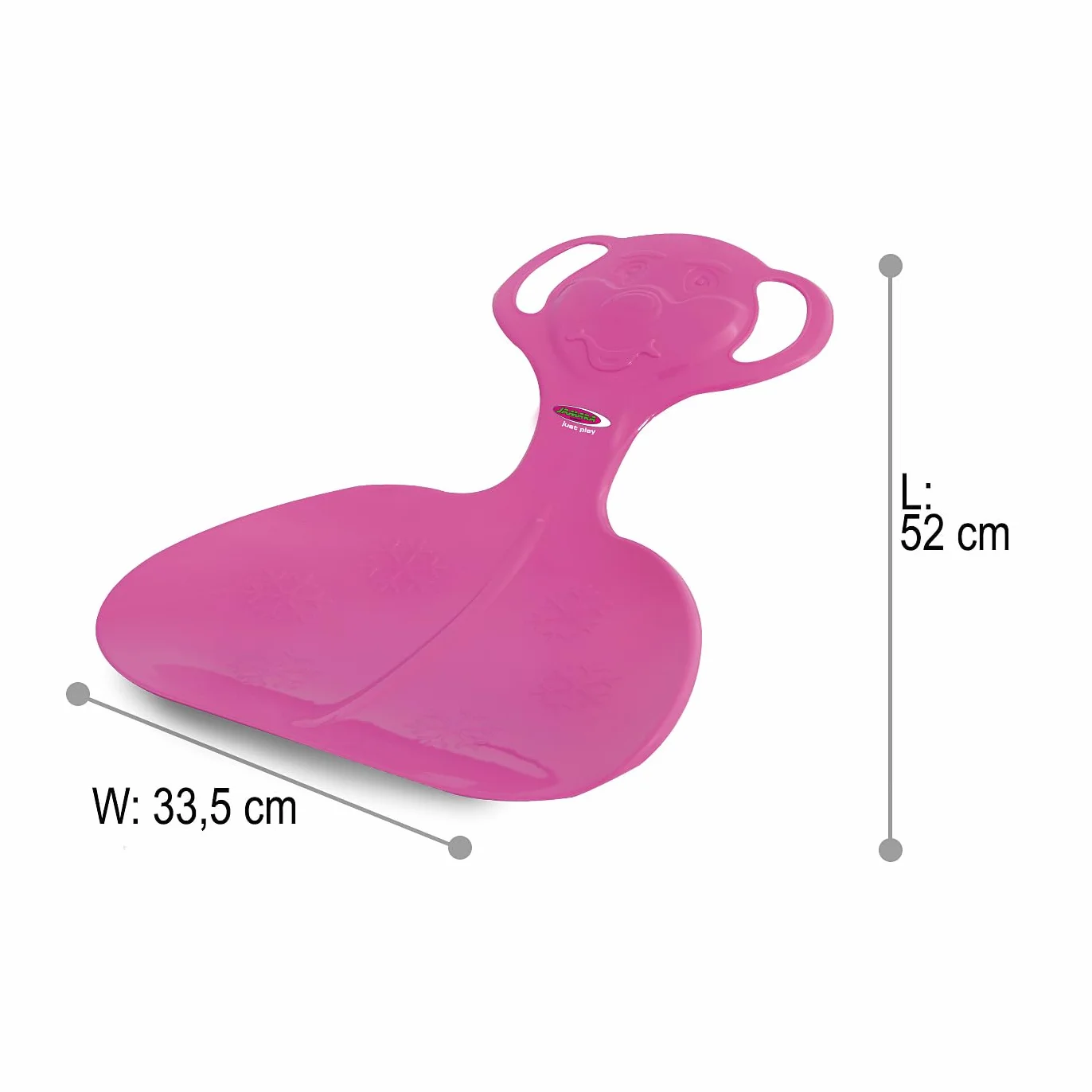 Jamara 460376 - Snow Play Trineo Oso Fucsia – Empuñaduras en Forma de Oso de fácil Agarre, Peso Ligero