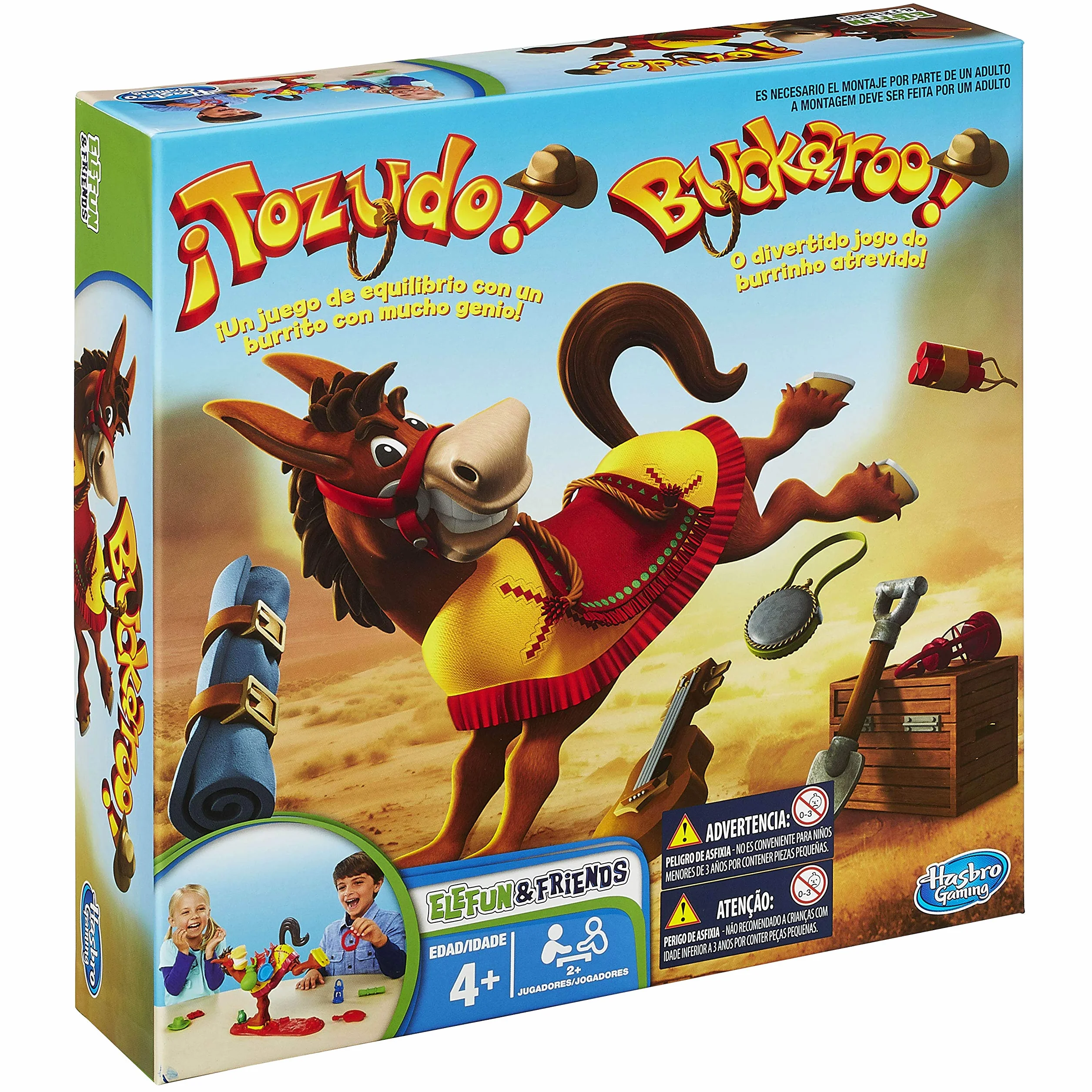 Hasbro Gaming Juego ¡Tozudo! - El Juegos de Equilibrio con un Burrito con Mucho Genio - Juego de Mesa Familiar de 2 a 4 Jugadores - Mayores de 4 Años