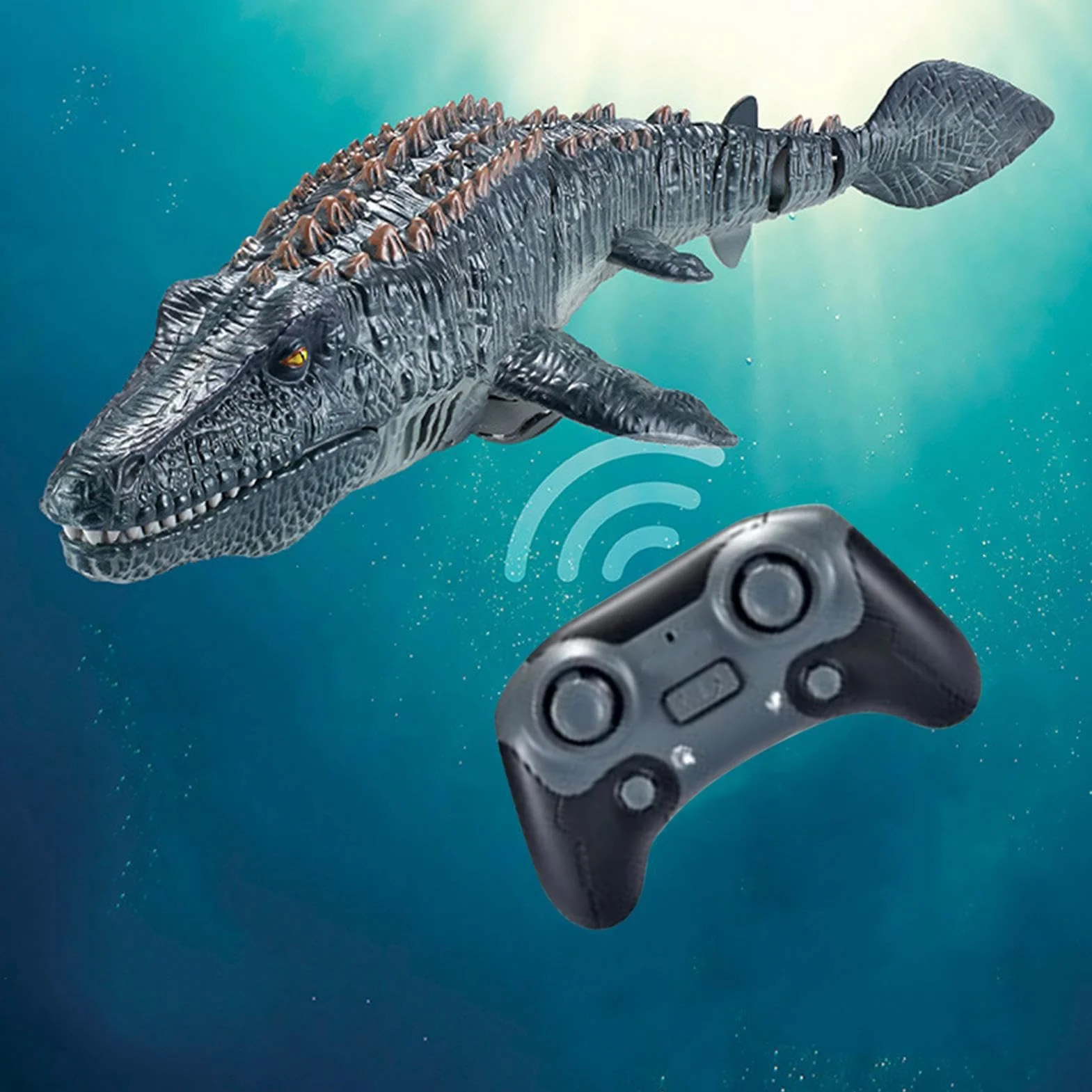 De Piscina para Dinosaurios - Mosasaurus Control Remoto, De Agua De Buceo, Función De Pulverización Ligera | Natación para Niños Lago Baño Océano Juego Dinosaurio RC Juguetes