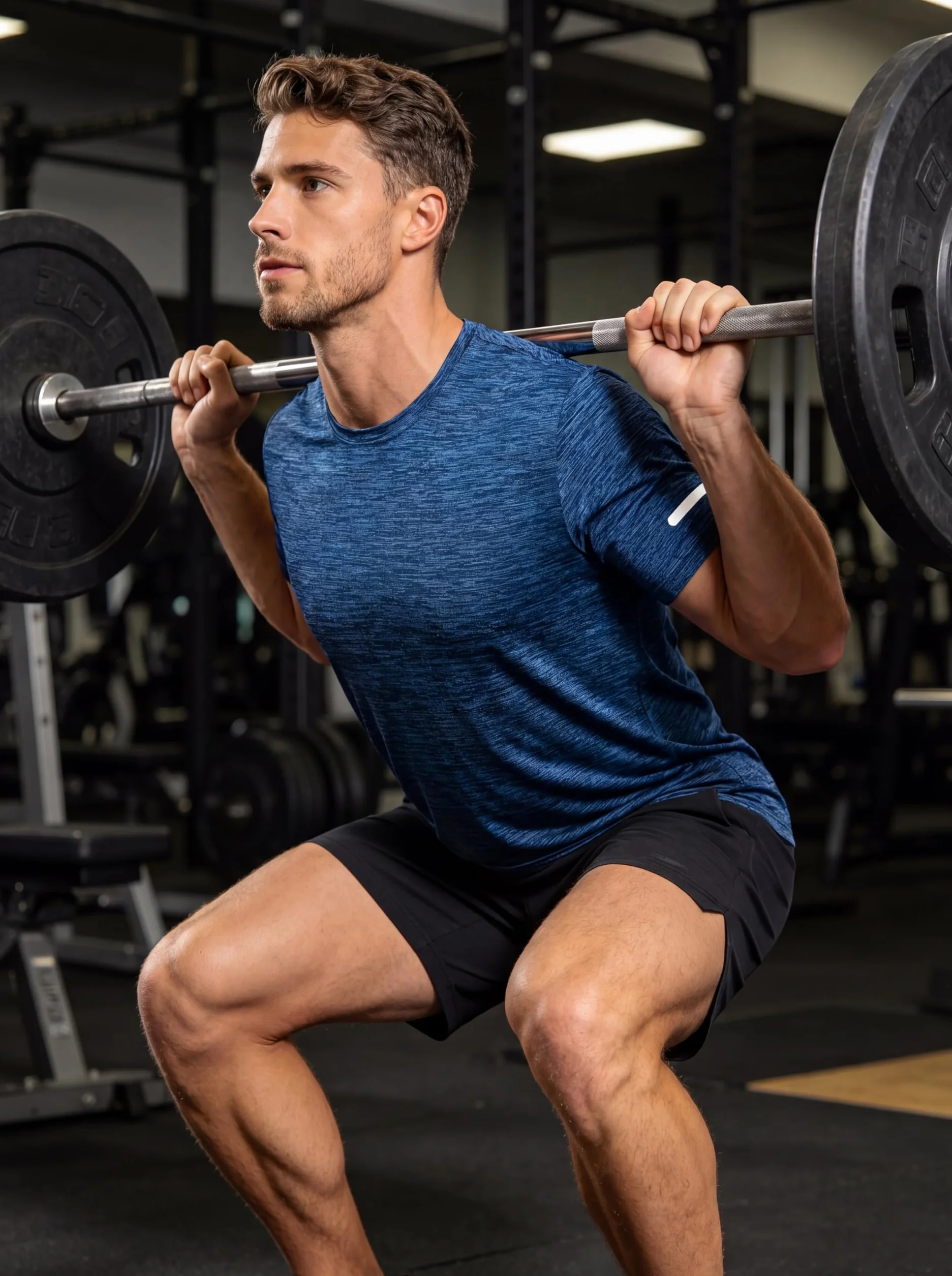 TACVASEN Camiseta de correr para hombre secado rápido manga corta cuello redondo verano deportes gimnasio