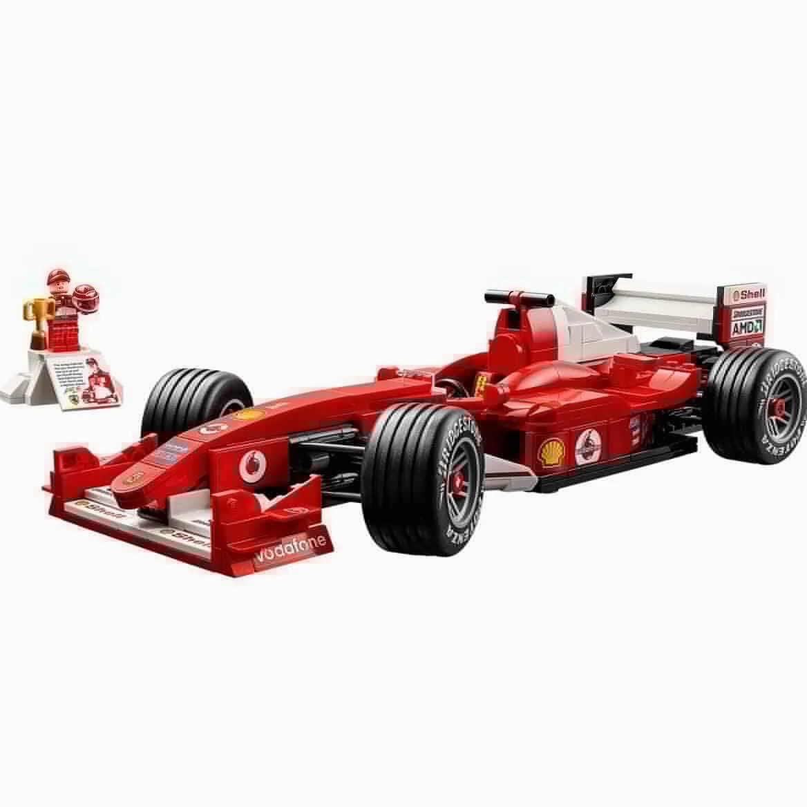 LEGO Icons Ferrari F2004 y Michael Schumacher - Maqueta para Adultos de Coche de F1 - Motor V10 con Minifigura de Piloto Coleccionable - Regalo para Hombres y Mujeres Fans de la Fórmula 1-11375