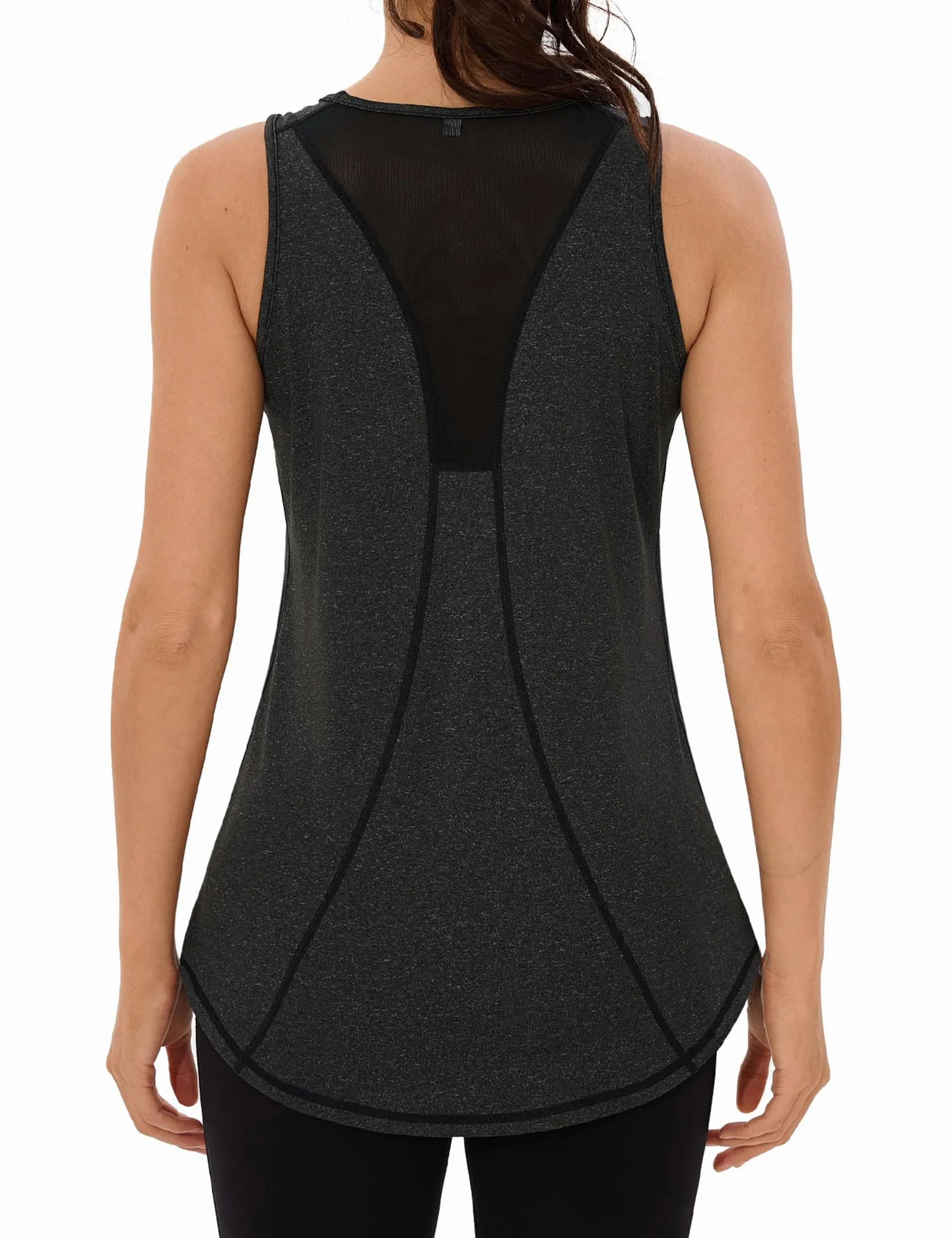 Camiseta sin Mangas de Fitness para Mujer Espalda de Malla Chaleco Deportivo Yoga Tops Tirantes para Correr