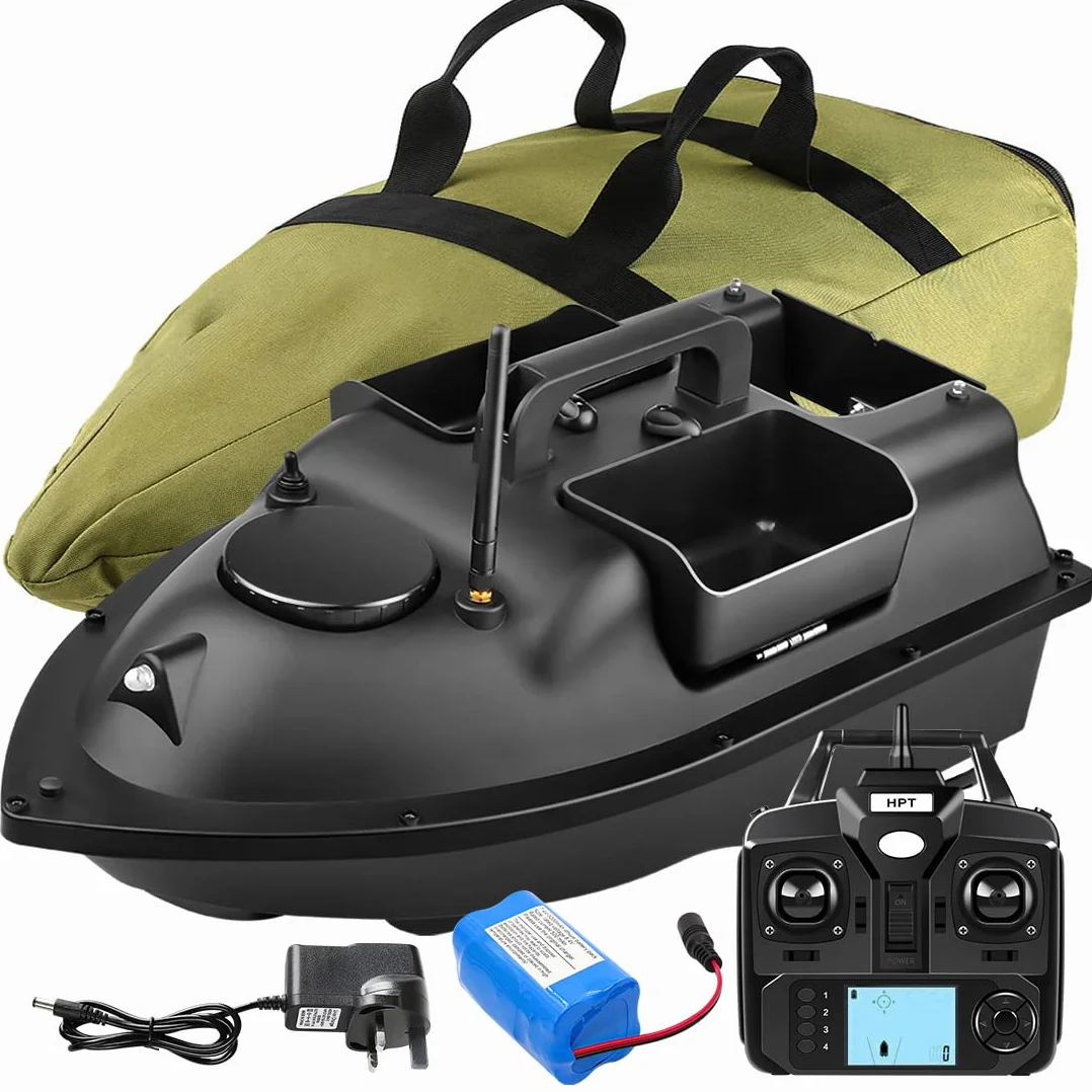 500M GPS Fishing Bait Boat with 3 Catapult Type Bait Hoppers Carp Fishing Bait Boat Carp Hook Post Boat,Fish Finder with Sonar Sensor,Handbag