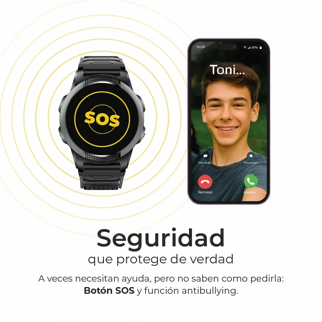Reloj Inteligente Niño 4G SaveFamily Slim con GPS, Llamada, Vídeo, Chat, Botón SOS, SIM Incluida Verde