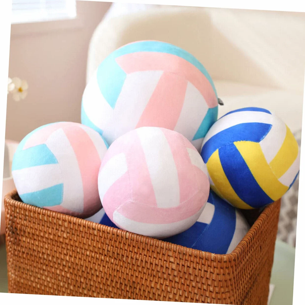 SUPVOX 2 Piezas Pelota Volleyball Peluche DecoracióN Deportiva para Dormitorio Niñas Y Regalo para Amantes del Voleibol Y Playa