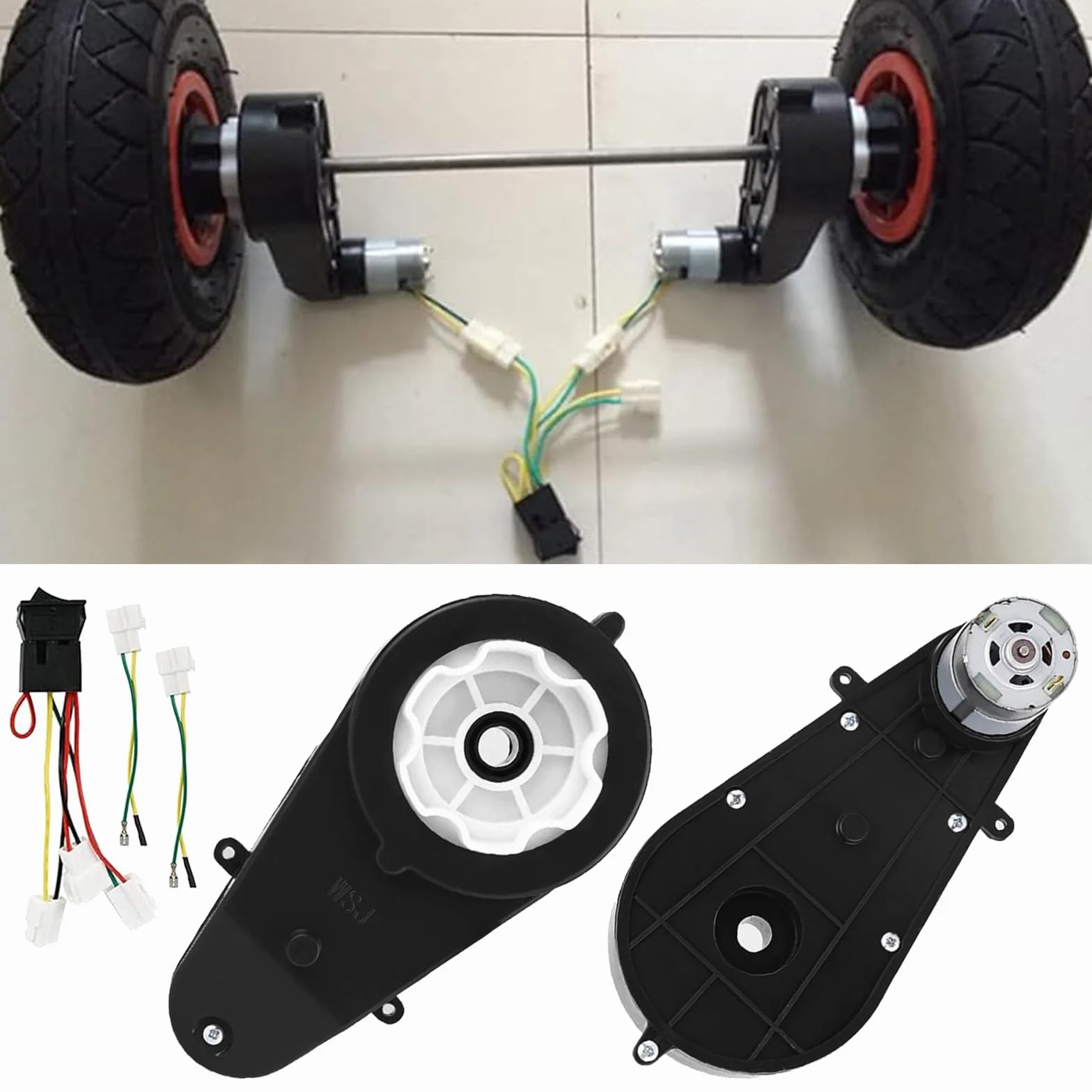 2 piezas de motor eléctrico RS550 12V 40000RPM, motor eléctrico y caja de engranajes para coche de niños, piezas de repuesto para coche eléctrico de niños