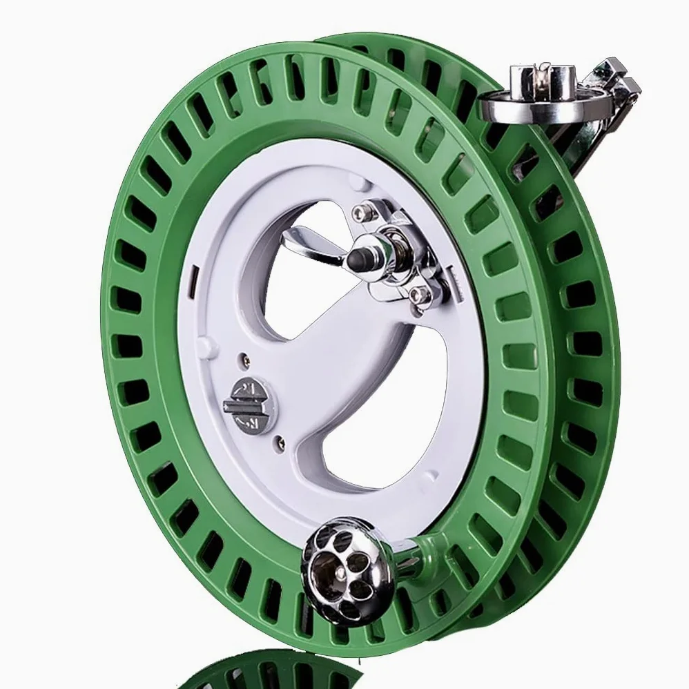 Rueda para Cometa, Carrete de línea para Cometa, Rueda Manual antirretroceso, Adecuada para Adultos y niños (Verde)