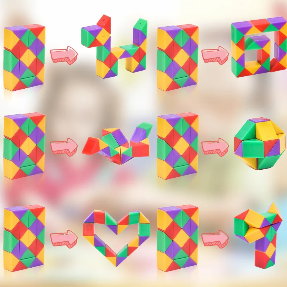 Ainiv Magic Snake Cube 24 Segmentos Serpiente Mágica Juguete Rompecabezas Regalo Niños