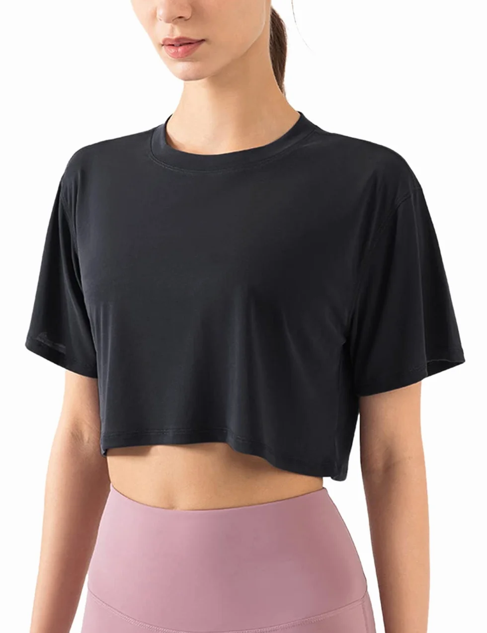 Blusas Cortas Manga Corta Yoga Camisetas Deportivas Mujer