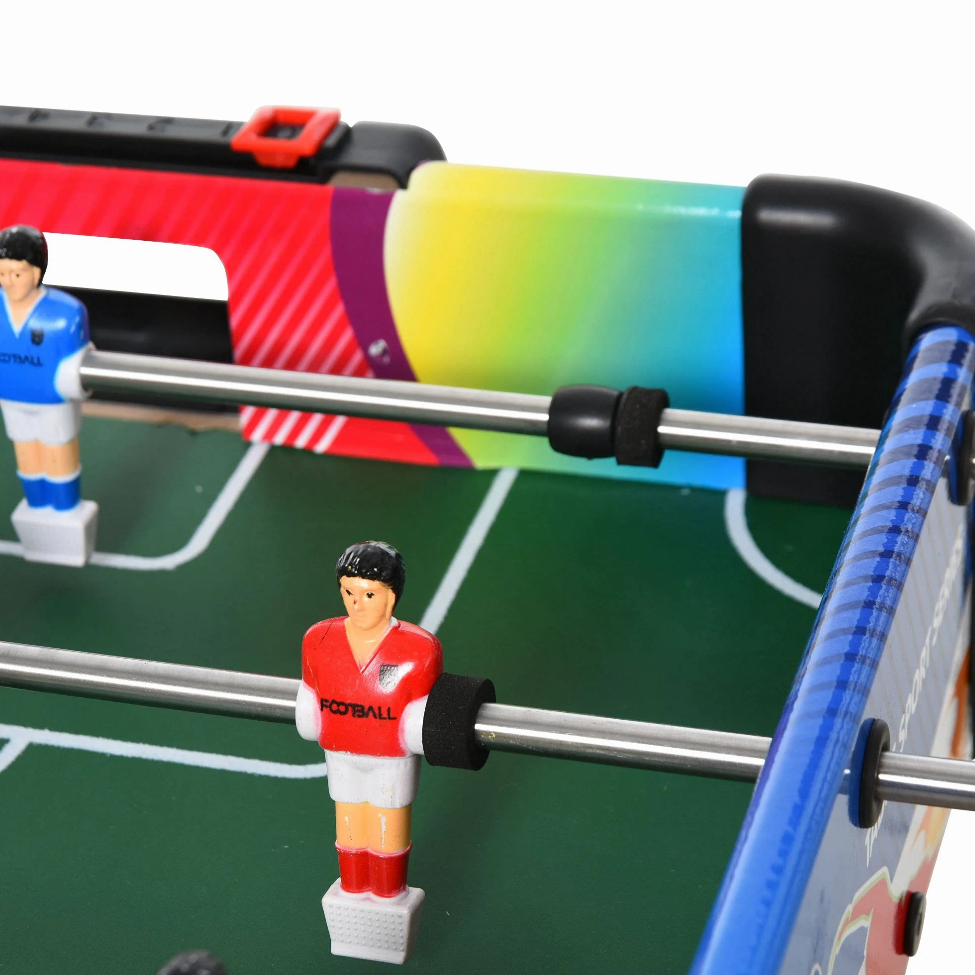 HOMCOM Mesa Multi Juegos Plegable 4 en 1 con Futbolín, Hockey, Billar y Ping-Pong, Mesa de Juegos de Sobremesa con Accesorios Incluidos, Diversión en Casa, 86,5x43,5x64 cm