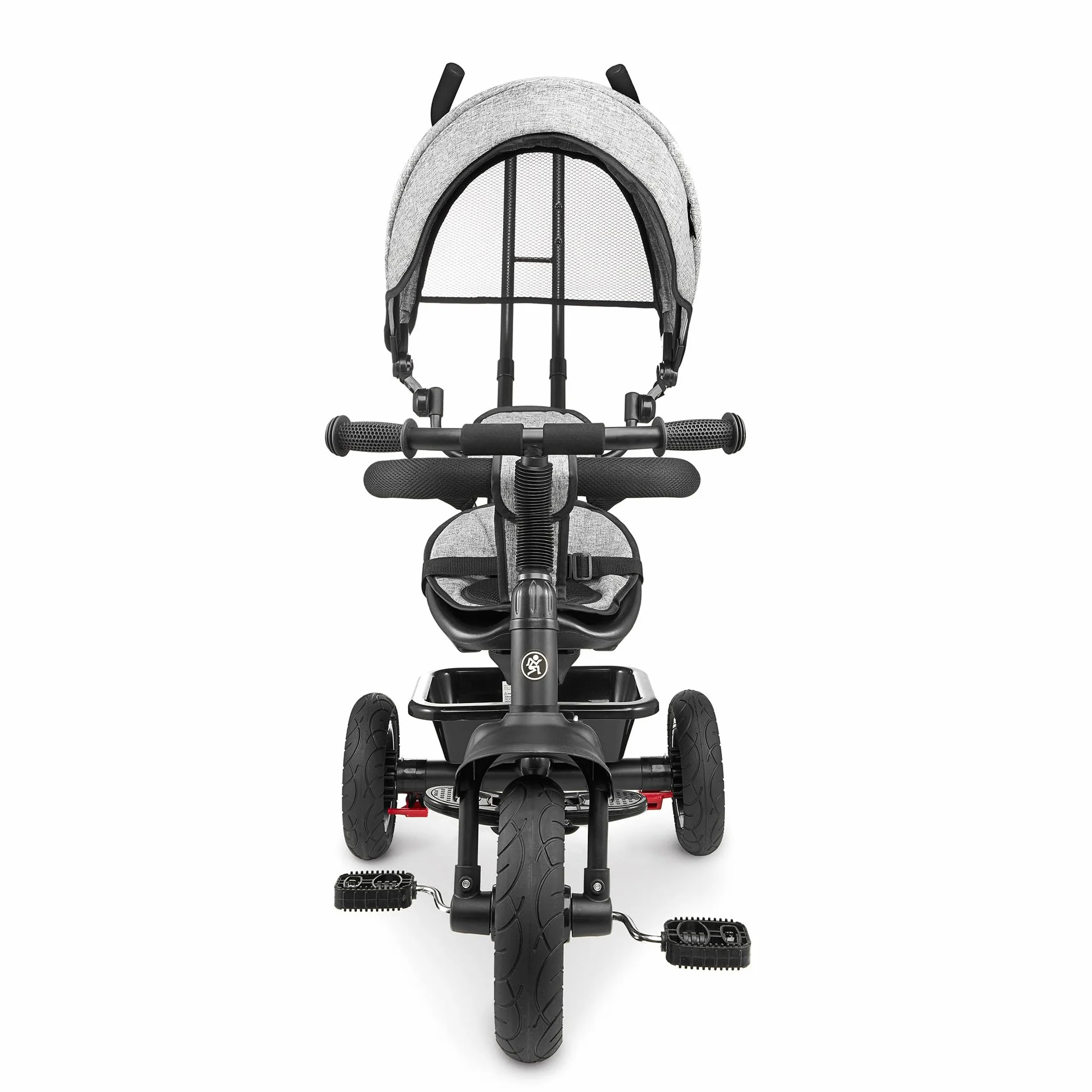 HyperMotion Triciclo Infantil con Manillar para Padres - Bici Bebé 1 Año Evolutiva hasta 20kg - Modelo Similar Kinderkraft con Barra de Empuje - Saltador Bebe Gris