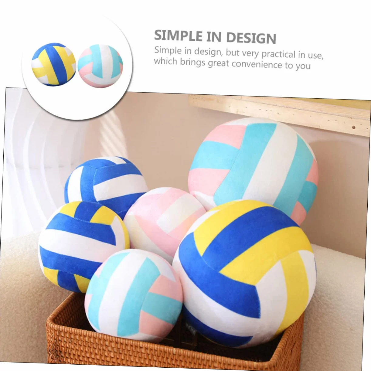 SUPVOX 2 Piezas Pelota Volleyball Peluche DecoracióN Deportiva para Dormitorio Niñas Y Regalo para Amantes del Voleibol Y Playa