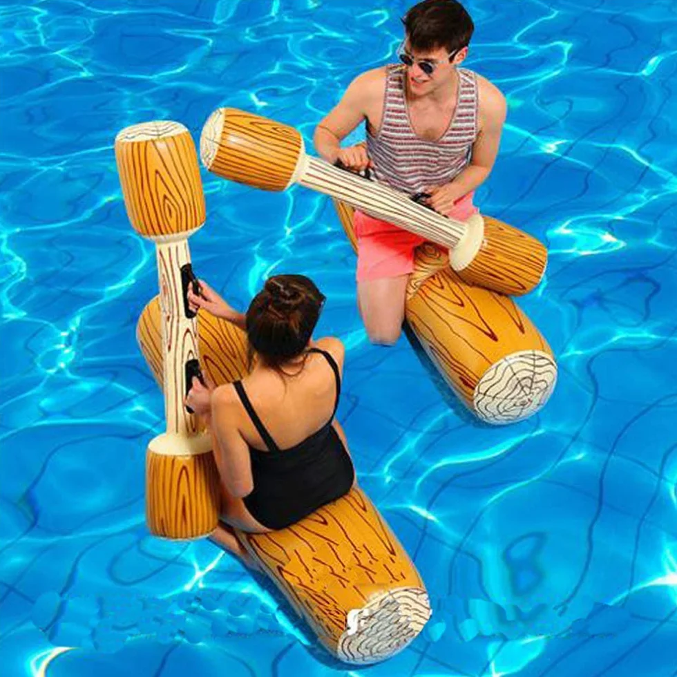 LONEEDY 2 Unids Set Inflable Flotante Juguetes de Fila,Adultos Pool Party Juegos de Deportes Acuáticos Balsas de Registro para Flotar Juguetes
