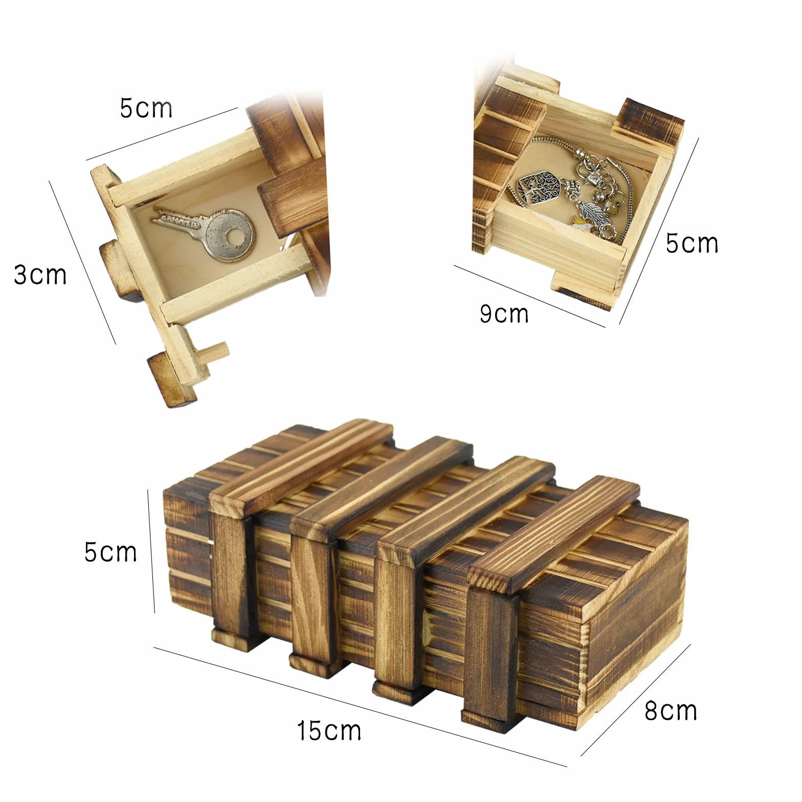 Caja Secreta Rompecabezas Madera, Caja Mágica Rompecabezas de Madera con 2 Compartimentos, Juegos de Logica Inteligencia, Caja Secreta Puzzles para Adultos Niños