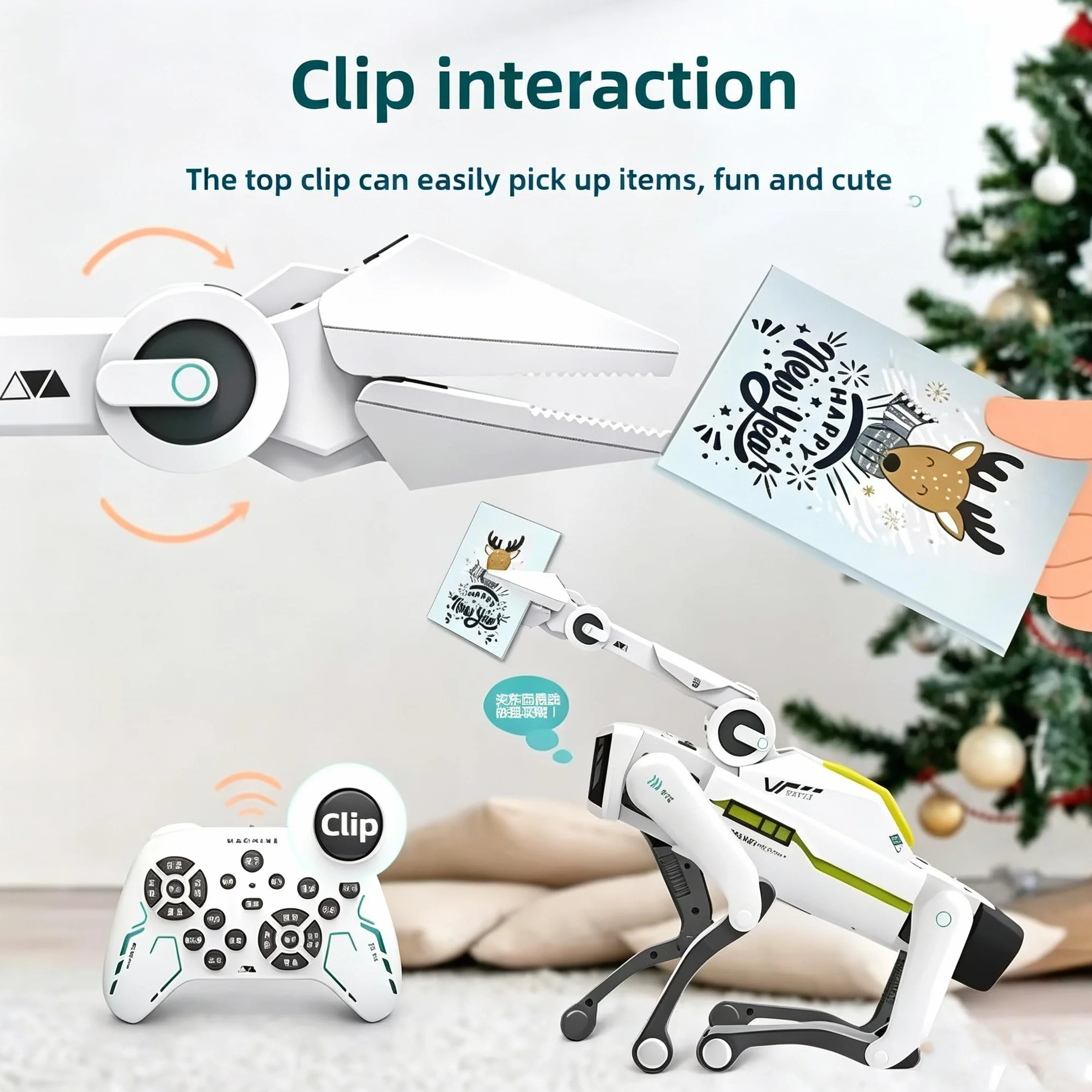 X-Verse 8008 RC robot perro, habla e interactúa con clip de manga larga, programable danza música robot, regalos para cumpleaños y Navidad
