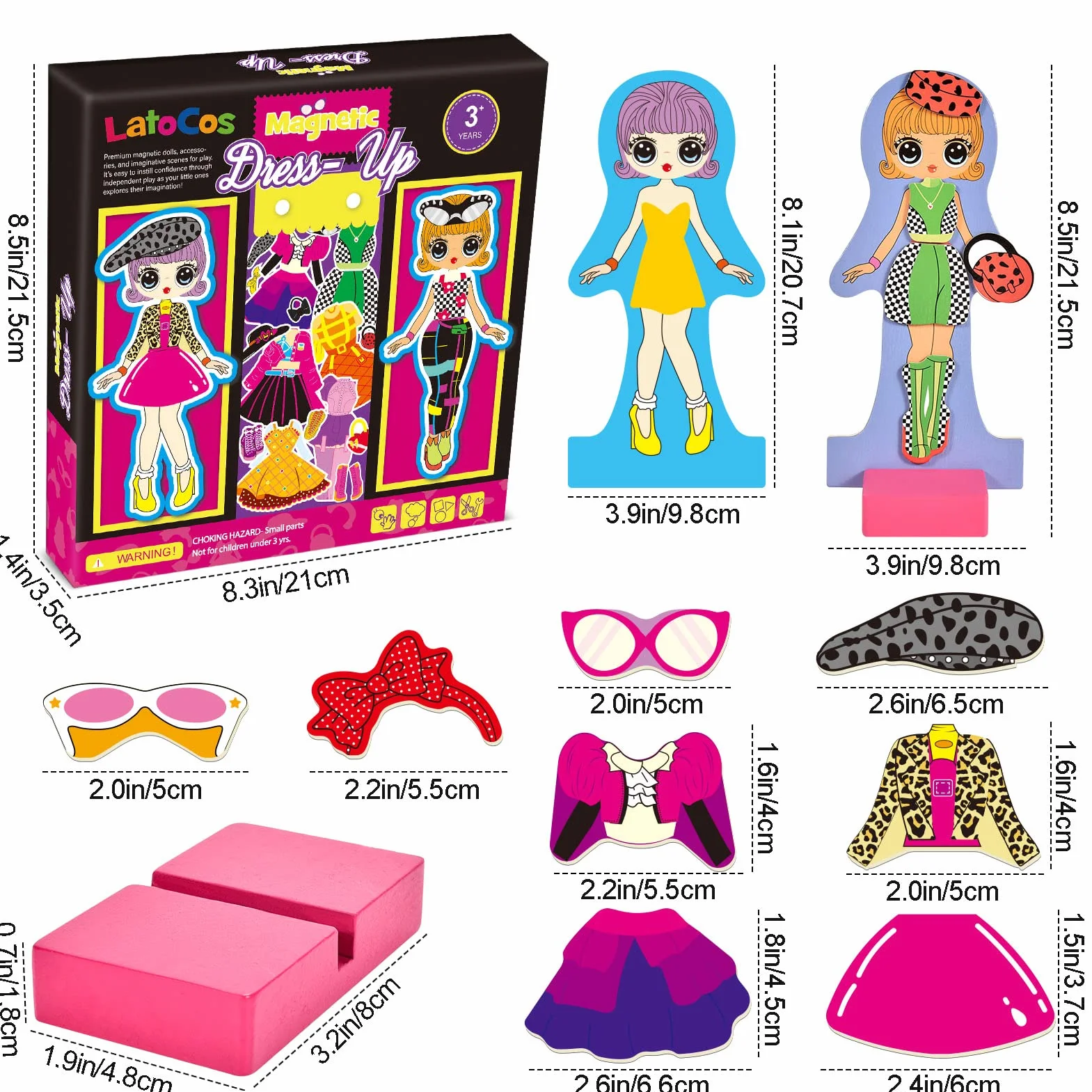 Toyssa Muñecas magnéticas para Vestir Vestir Muñeca Juego de Magnéticos Juguete de Madera Juguetes Montessori Educativo Juego de imitación Regalo para Bebés Niñas 2 3 4 5 6 años