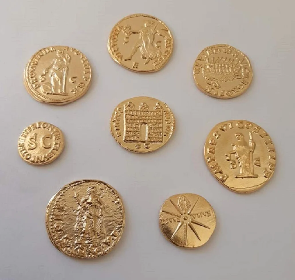 Eurofusioni Monedas Romanas Imperiales chapada de Oro - Set 8 Emperadores Antigua Roma