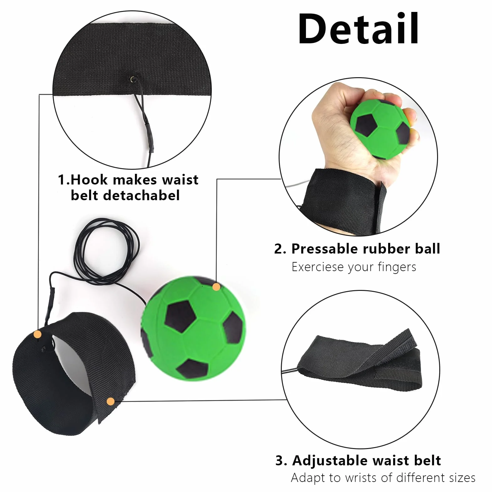 Pelota con Cuerda Elástica para Muñeca, 4 Piezas Wrist Return Balls para Niños y Adultos, Pelota de Rebote para Entrenamiento y Diversión