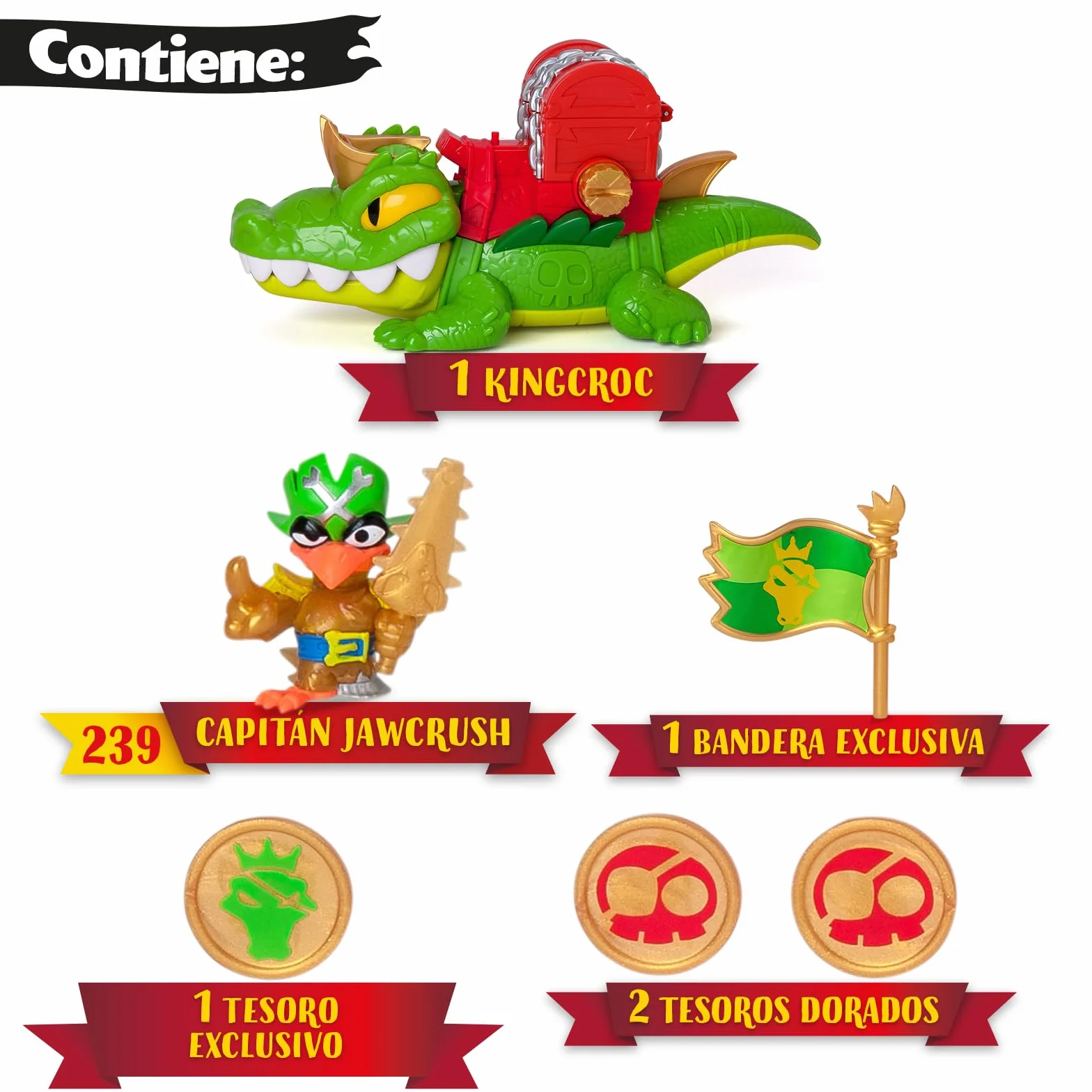 PIRATIX King Croc articulado con cofre tesoro