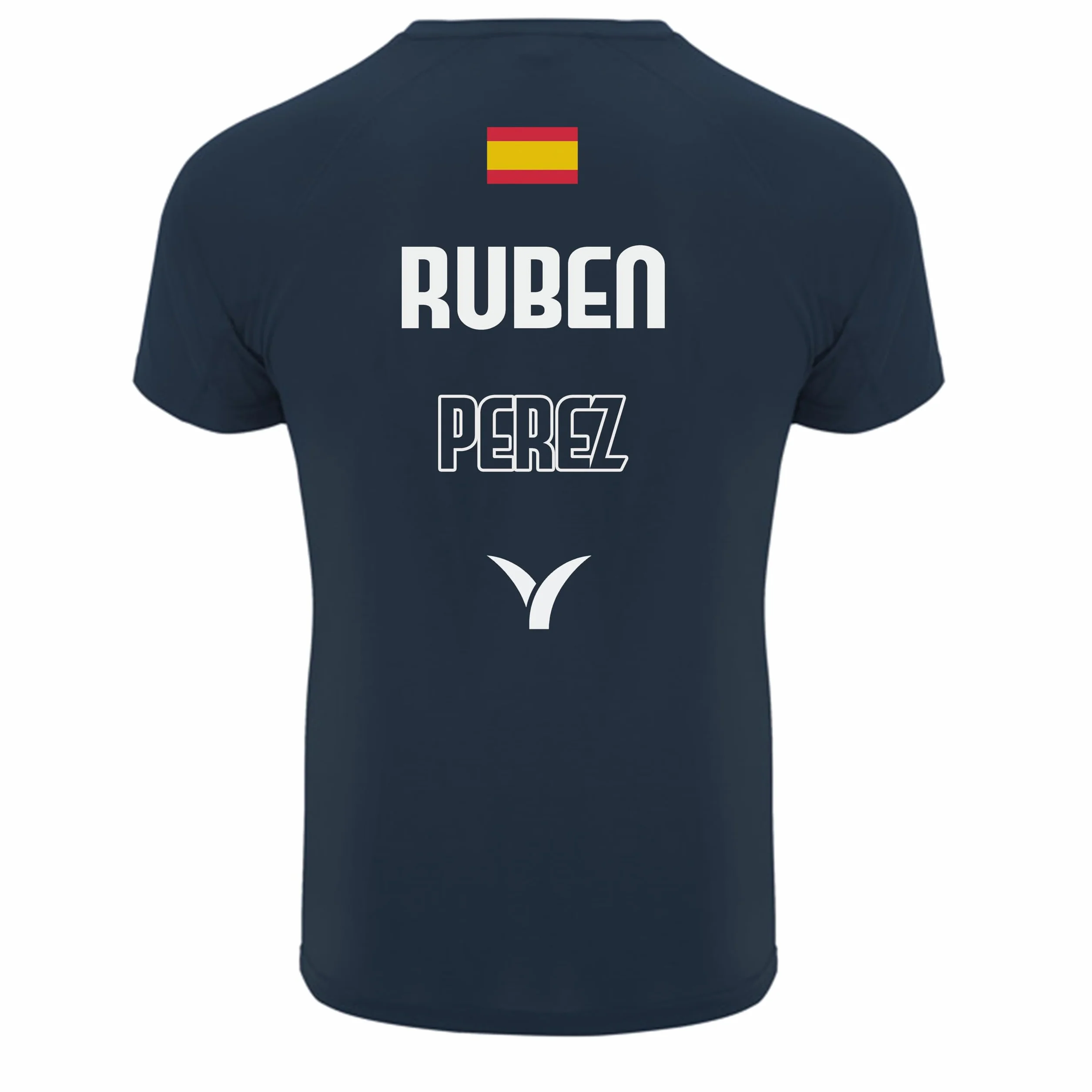 Camiseta Pádel Personalizable Unisex con Nombre y Bandera – Impresión DTF, Transpirable, Secado Rápido