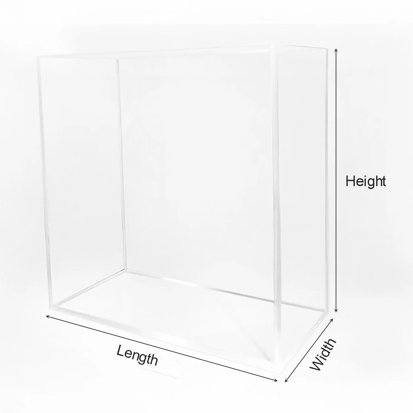 Depósito de Aguas Profundas Transparente, Vitrina de acrílico for Tanque de Agua, Caja de Almacenamiento for Accesorios de fotografía, Transparente, Varios tamaños(30x20x20cm)