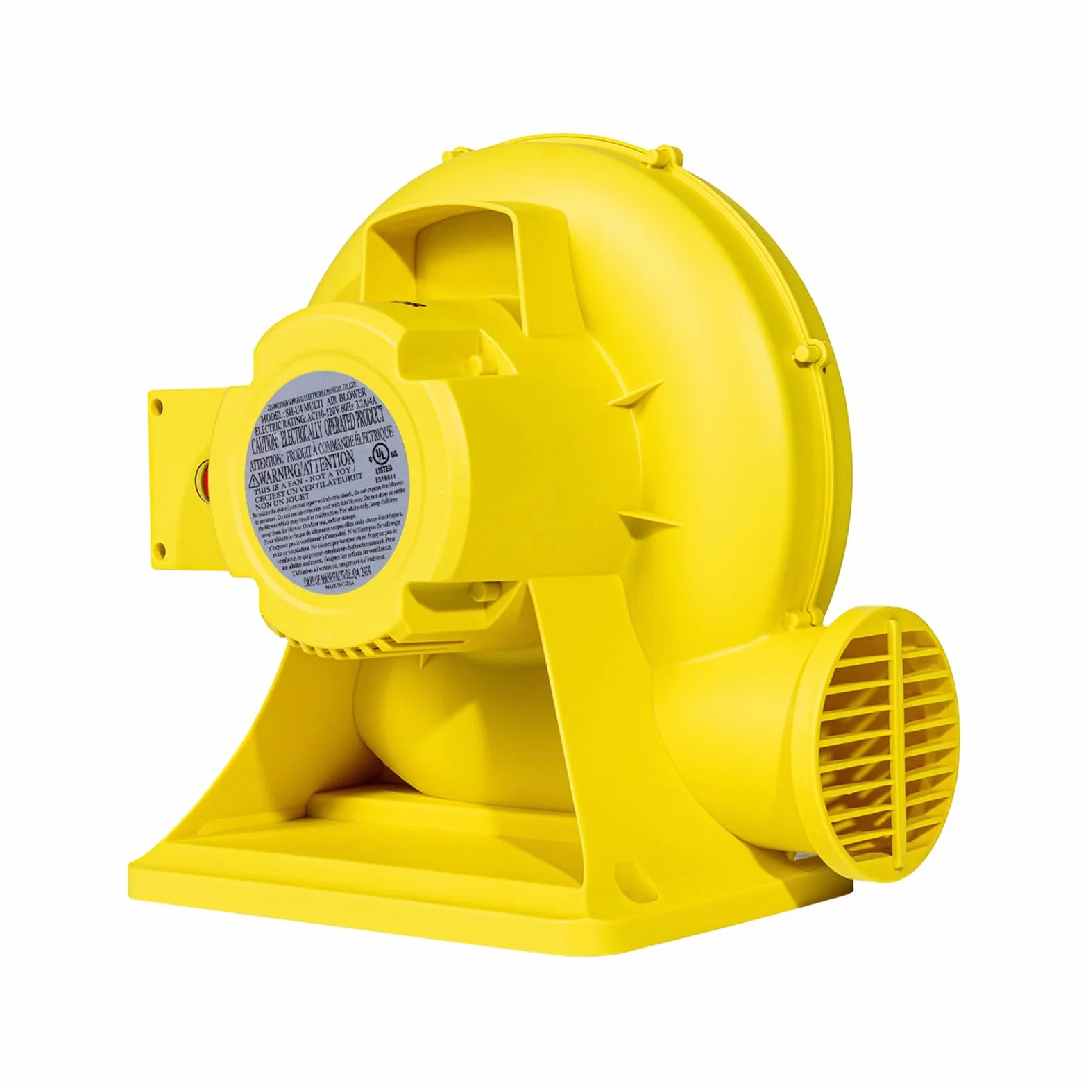 VEVOR Soplador de Aire para Castillos Inflables, 590 W y 690 W, 1,0 HP, Bomba Comercial, Ventilador Eléctrico 2750 RPM, Castillos Inflables, Toboganes de Agua, Amarillo, 360 x 230 x 370 mm