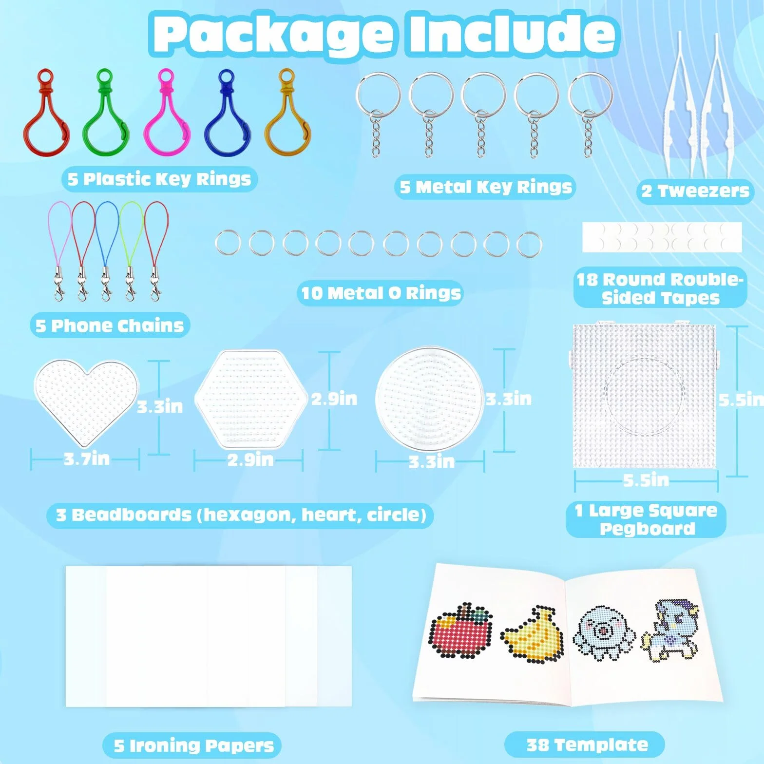 Cuentas Para Planchar, 11000 Piezas Abalorios Fusibles de 20 Colores Set con Caja de Almacenamiento, Guía del Usuario, Diseño DIY de Joyas, Creativas y Manualidade, Para Niños Cumpleaños Navidad (5mm)