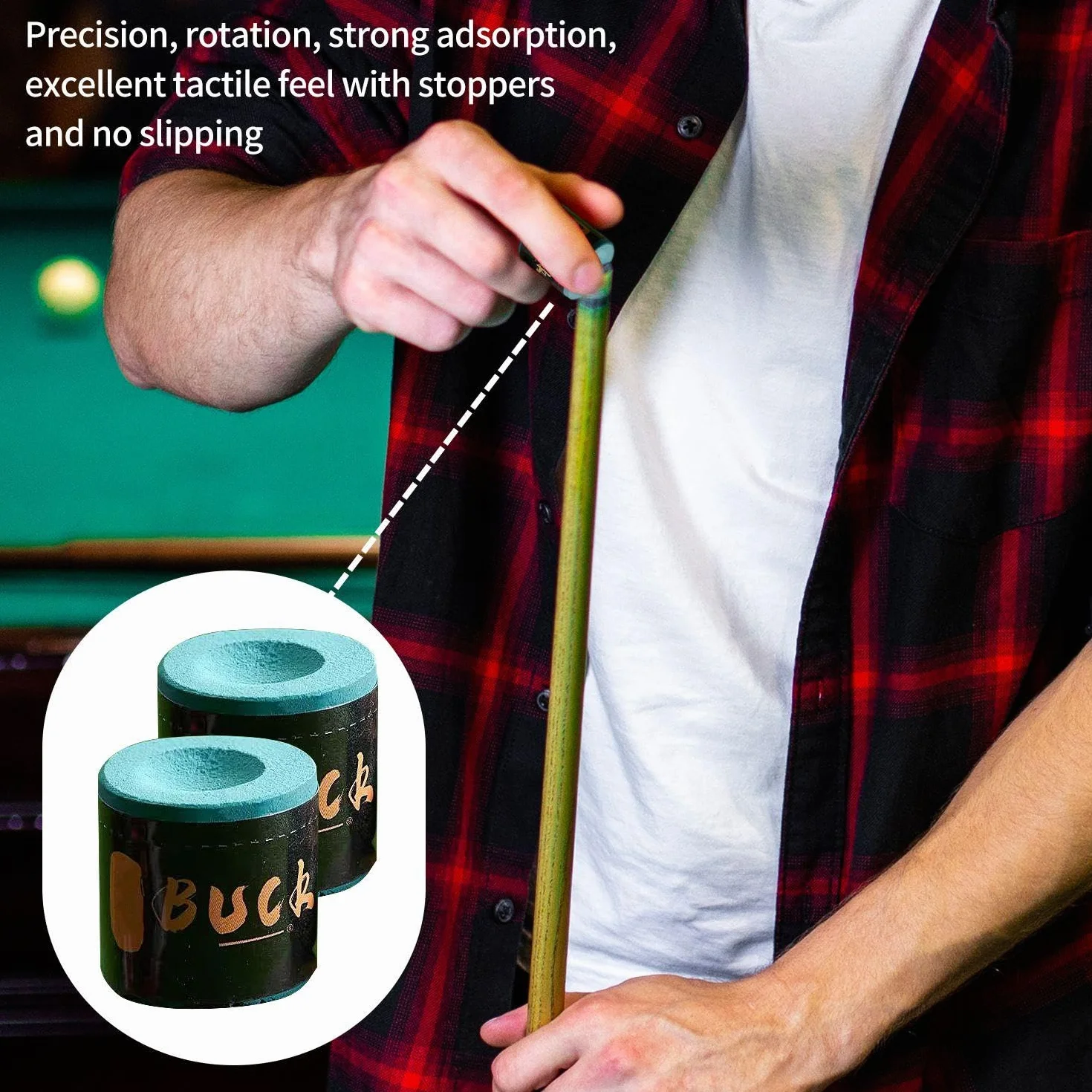 Tiza para taco de billar verde oscuro, 4 unidades, caja de polvo inteligente, accesorios de mesa de billar