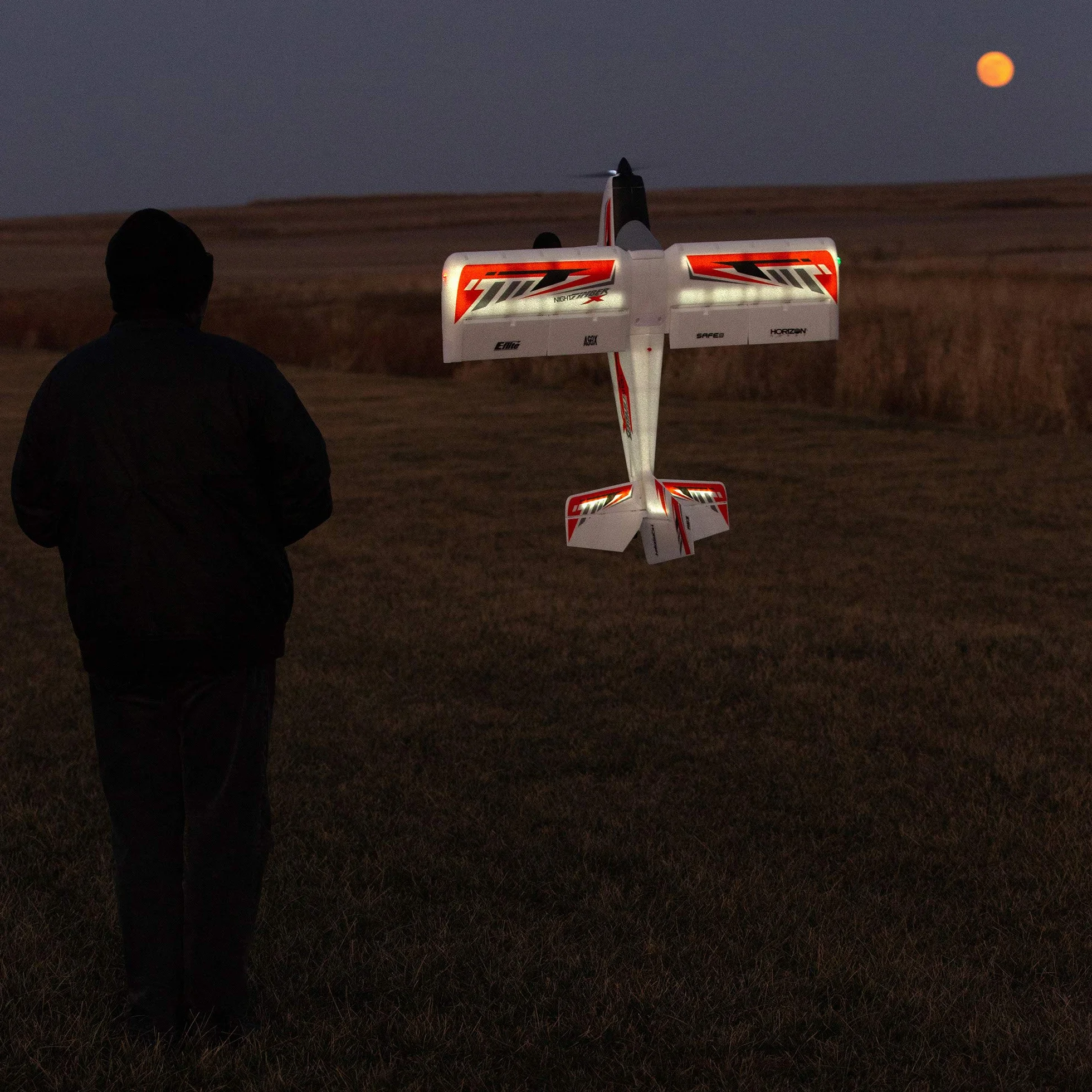 E-Flite Avión RC Noche Madera X 1,2 m BNF Basic (transmisor, batería y Cargador no incluidos) con AS3X y Safe Select, EFL13850