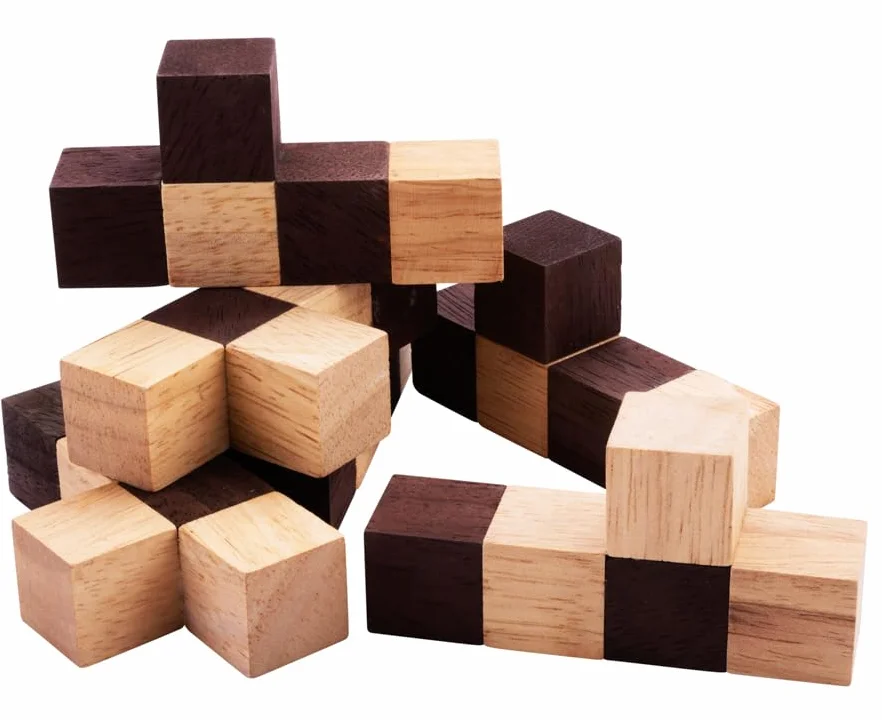 Engelhart Cubos Rompecabezas de Madera 25 Piezas Nivel difícil 14 x 14 x 14 cm