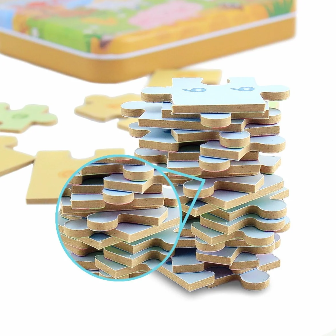 BBLIKE - Puzzle para niños, 4 niveles de dificultad, 9-20 piezas, Juguete educativo para niños y niñas de 3 años + (animales de granja)