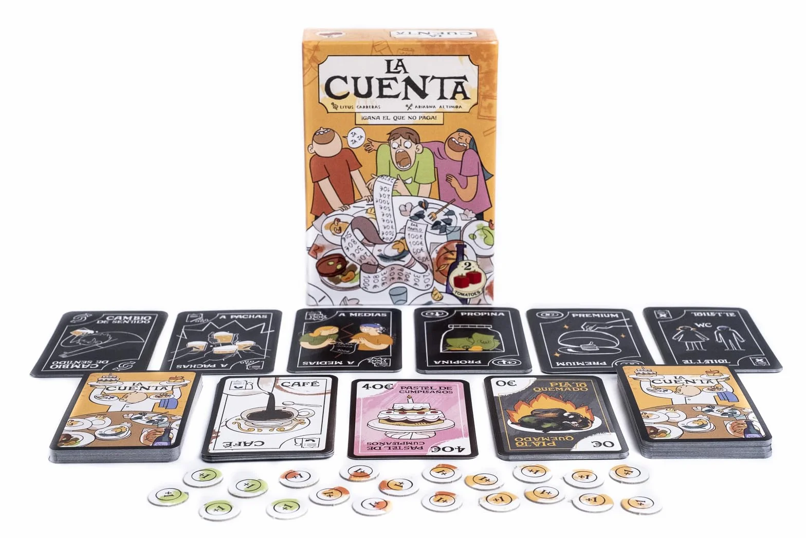 2Tomatoes Games | La Cuenta | Juego de Cartas de Tapas y Risas | Partidas Rápidas 10-20 min | ¿Quién se quedará sin dinero? | 3-8 Jugadores | Multilingüe