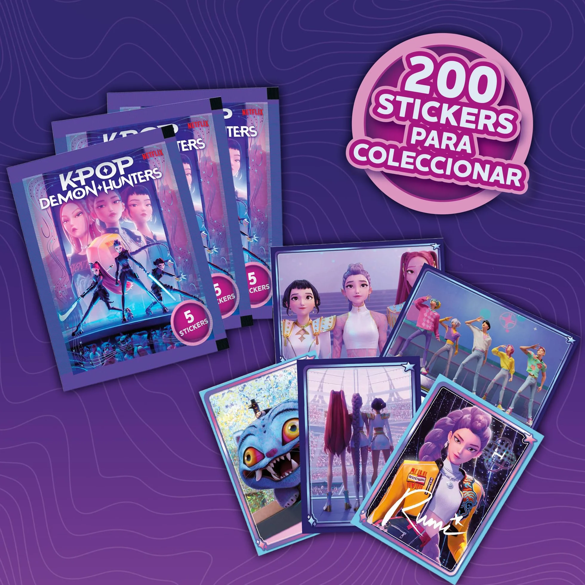 Bizak KPOP Demon Hunters Stickers Cards Caja 40 Sobres 200 Stickers Colección Oficial