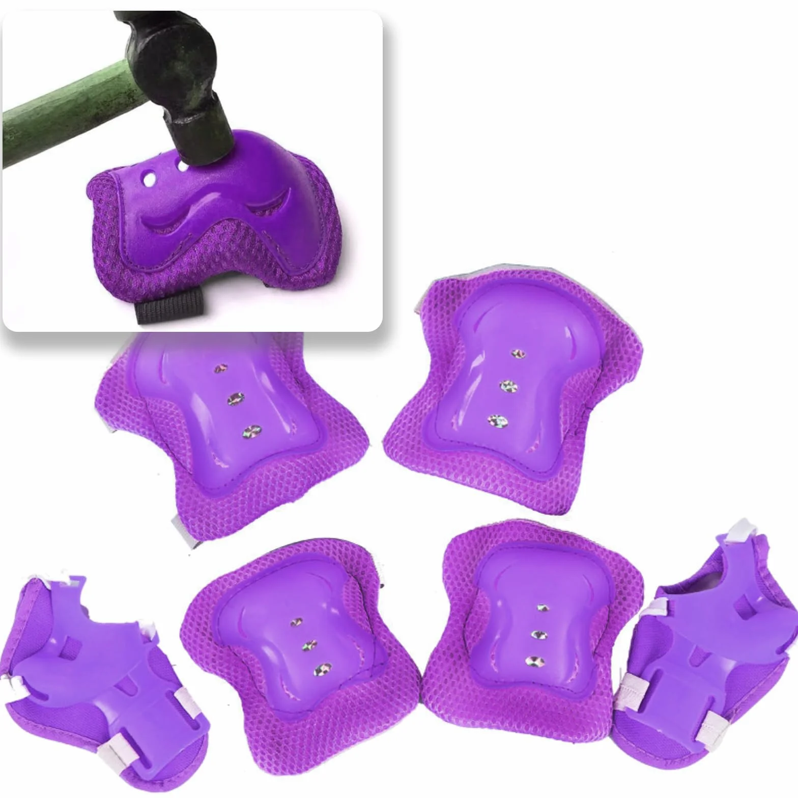 JSTHHTT Set 6 Piezas Protecciones Patines Niño Niña Rodilleras Coderas Muñequeras