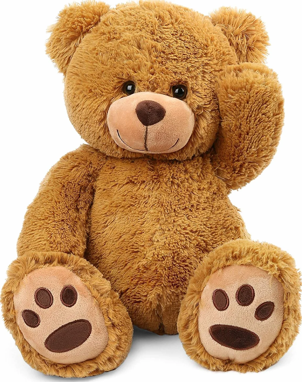 LotFancy Osito de Peluche 50 cm, Oso Suave, Juguete con Huellas Marrón para Niños