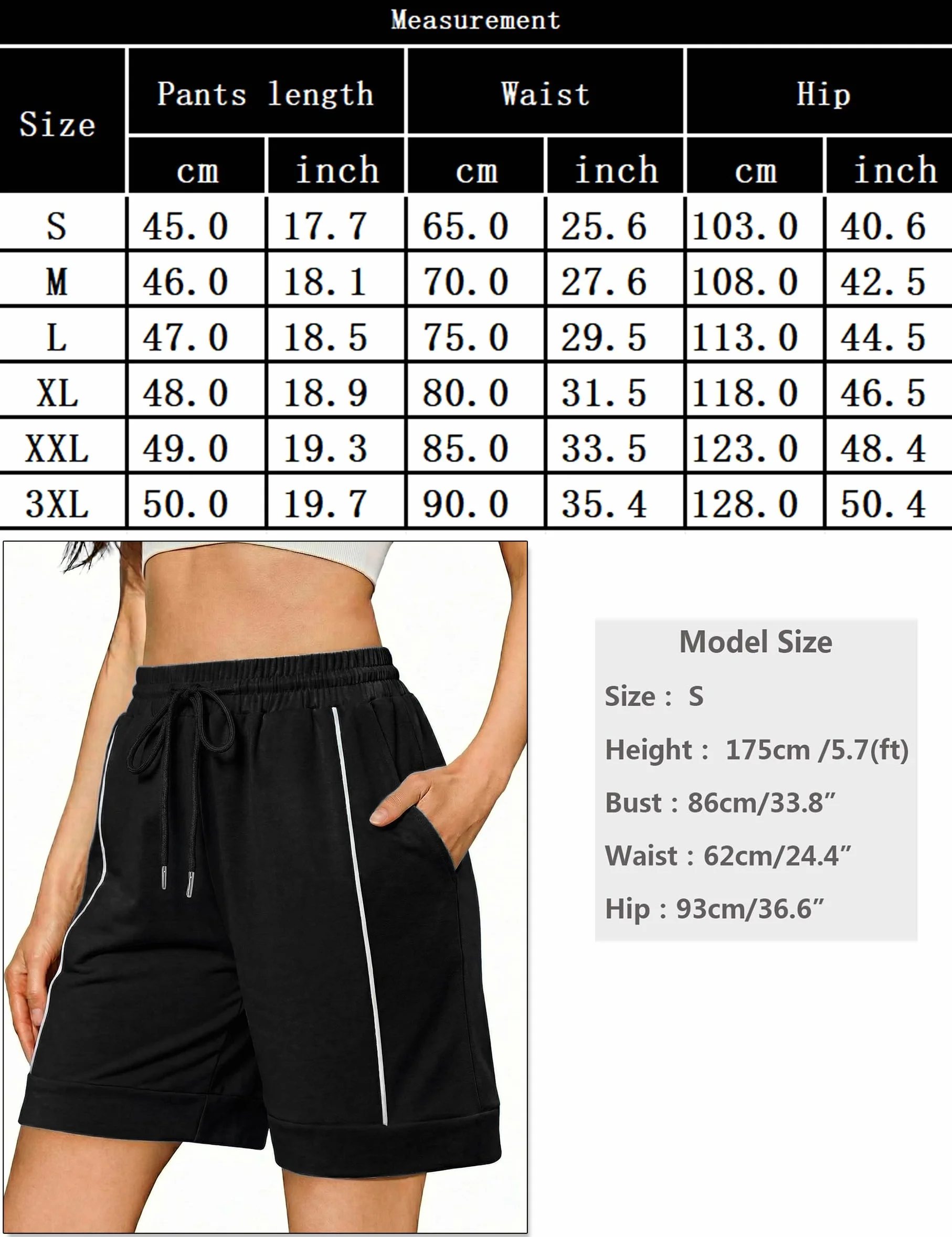Pantalones Cortos Deportivos Mujer Algodón Verano con Bolsillos Grandes Cintura Elástica Yoga Running S-XXL