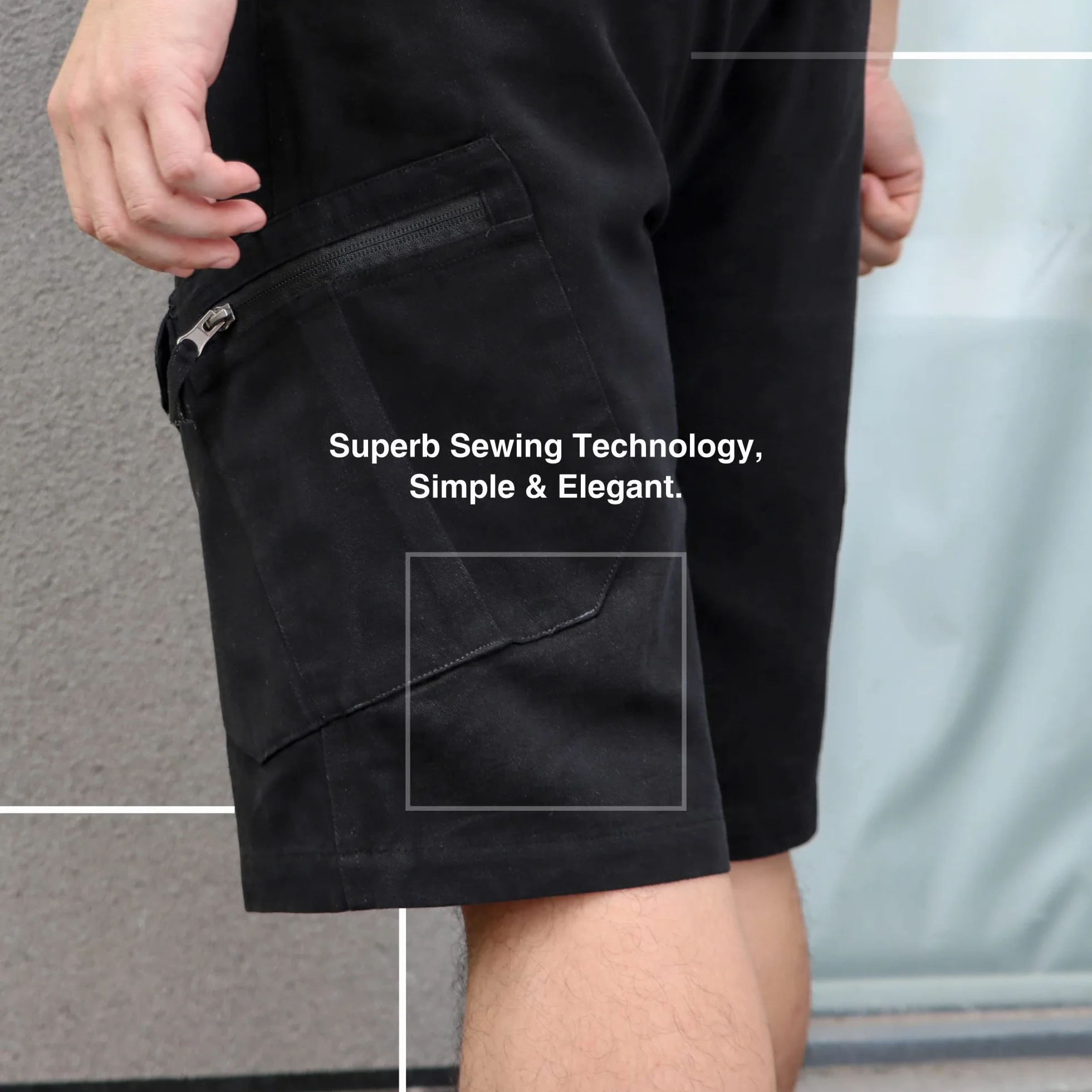 Pantalones Cortos de Combate Hombre Algodón Múltiples Bolsillos Casual