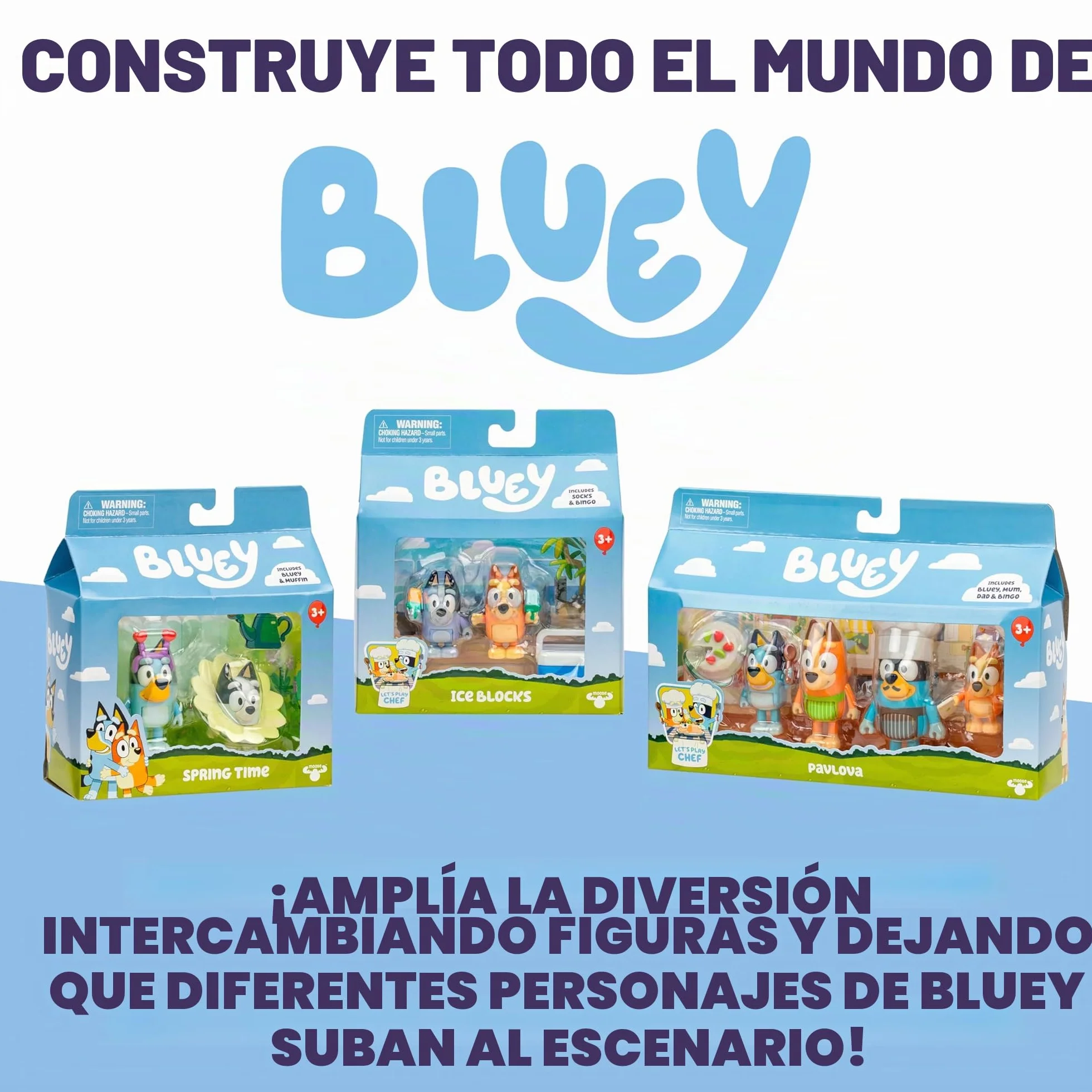 BLUEY Pack de 12 Figuras Lo Mejor para Contar Historias, el Set de Juego para Fans, Contiene 12 Figuras de Tus Personajes preferidos de la Serie, Incluidas Dos Figuras exclusivas de Joff y Pom Pom