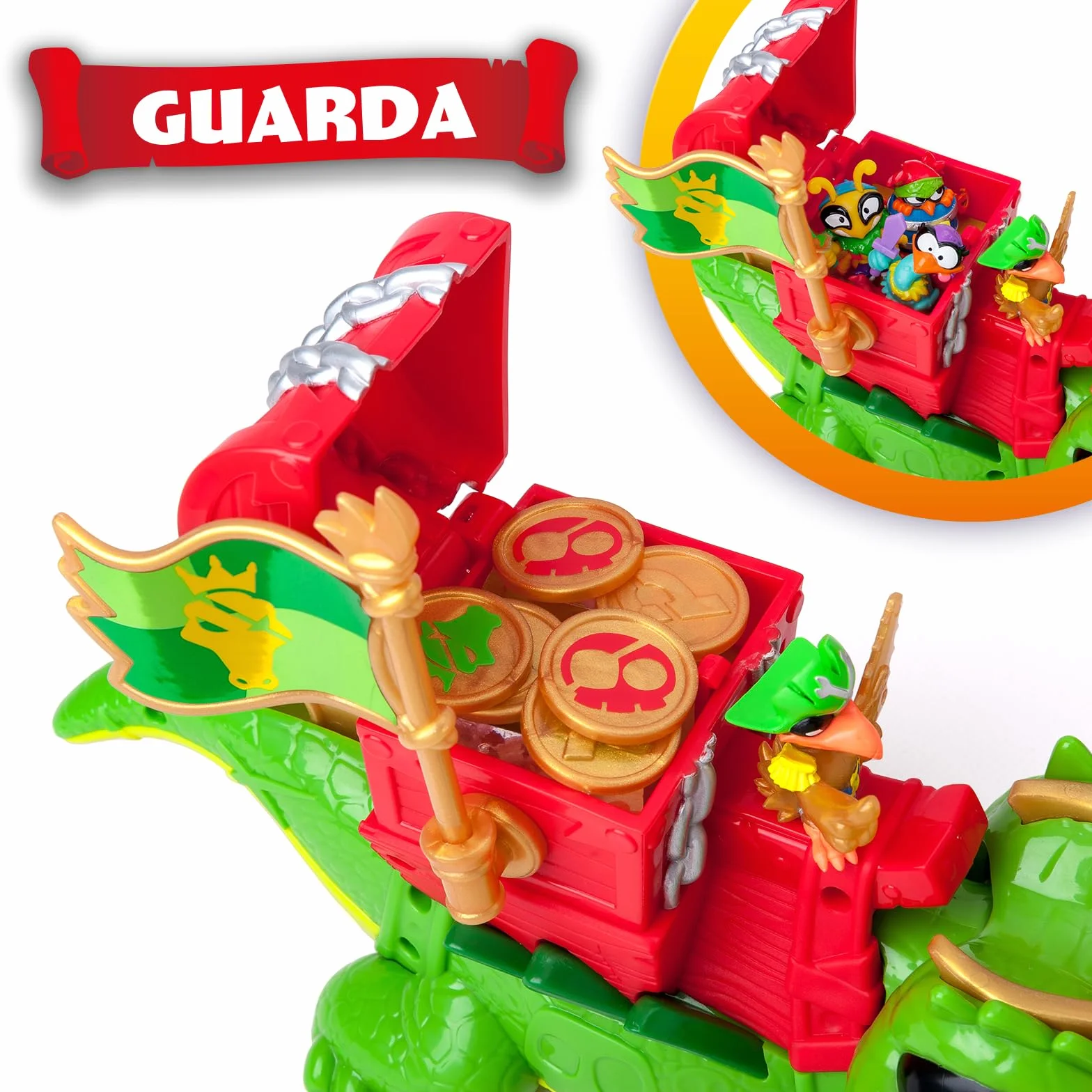 PIRATIX King Croc articulado con cofre tesoro