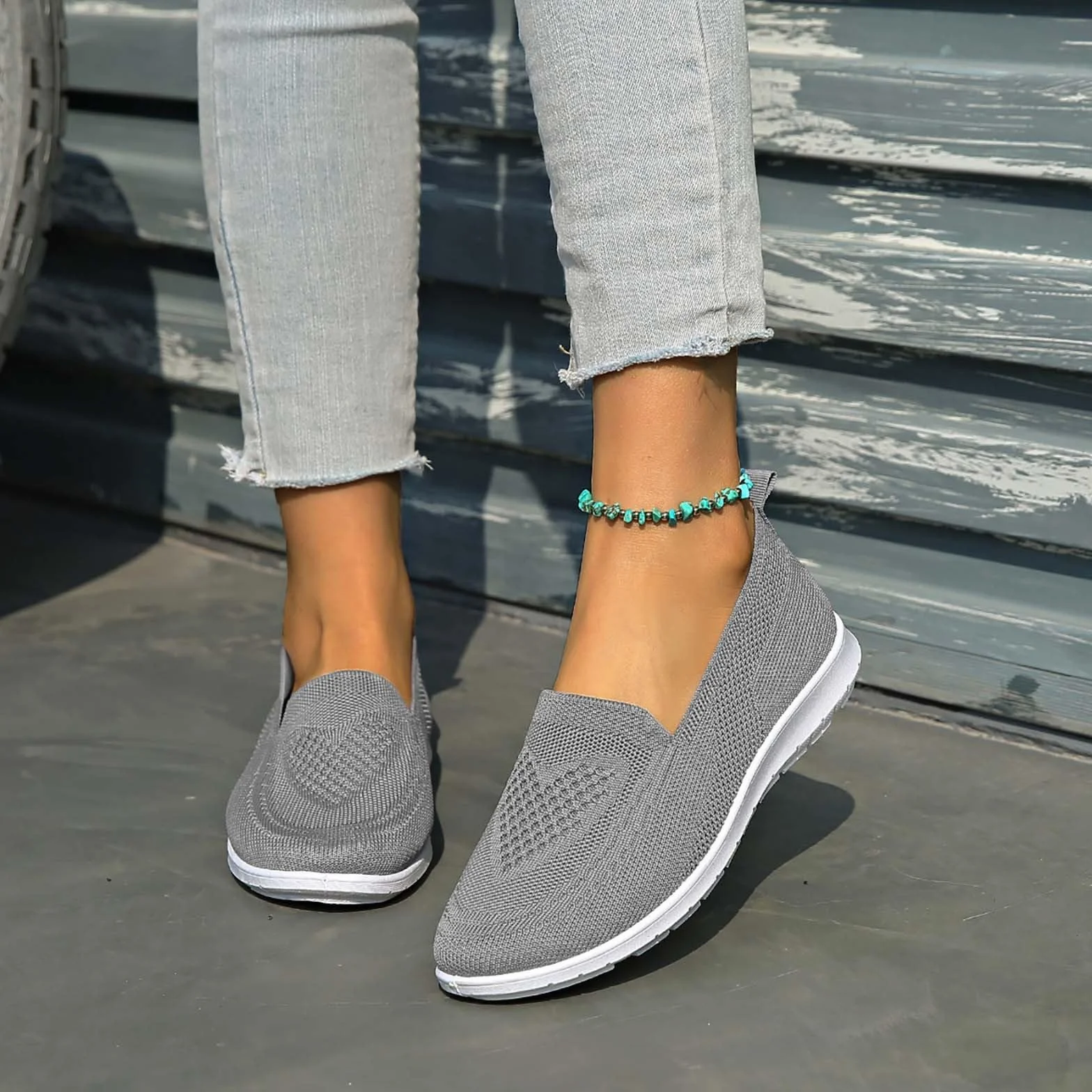 HOOUDO Zapatos Ortopedicos Mujer Deportivos Sin Cordones Antideslizantes Fascitis Plantar