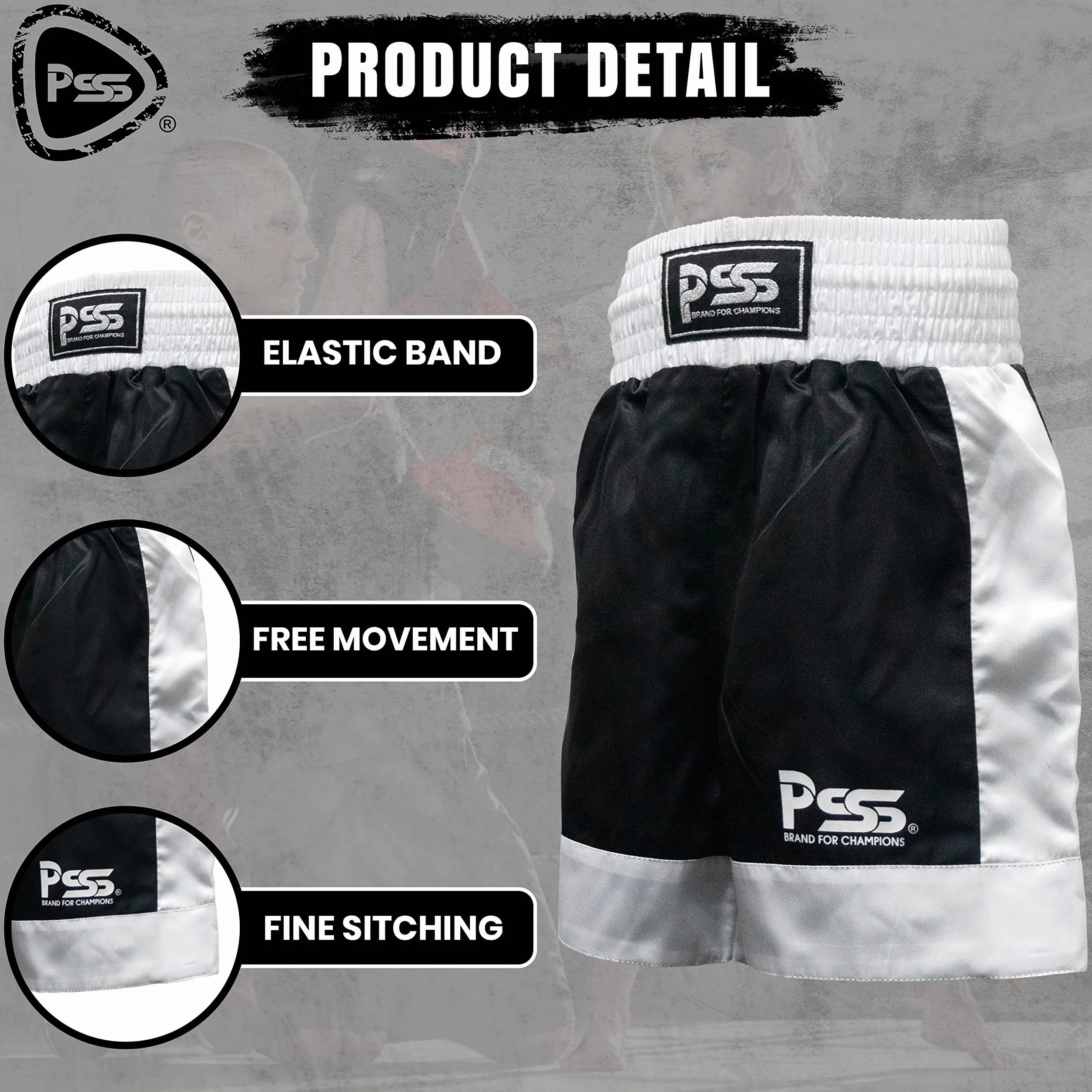 PSS NUEVO Infantil Boxeo Uniforme 2 Piezas Set Top Corto 03 Negro 7-8 Años