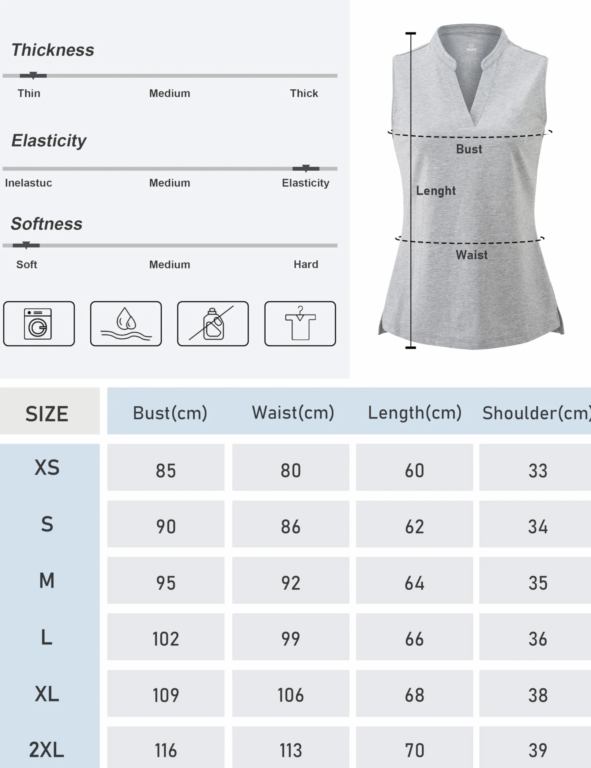 Polo Mujer Sin Mangas Algodón Transpirable Golf Tops