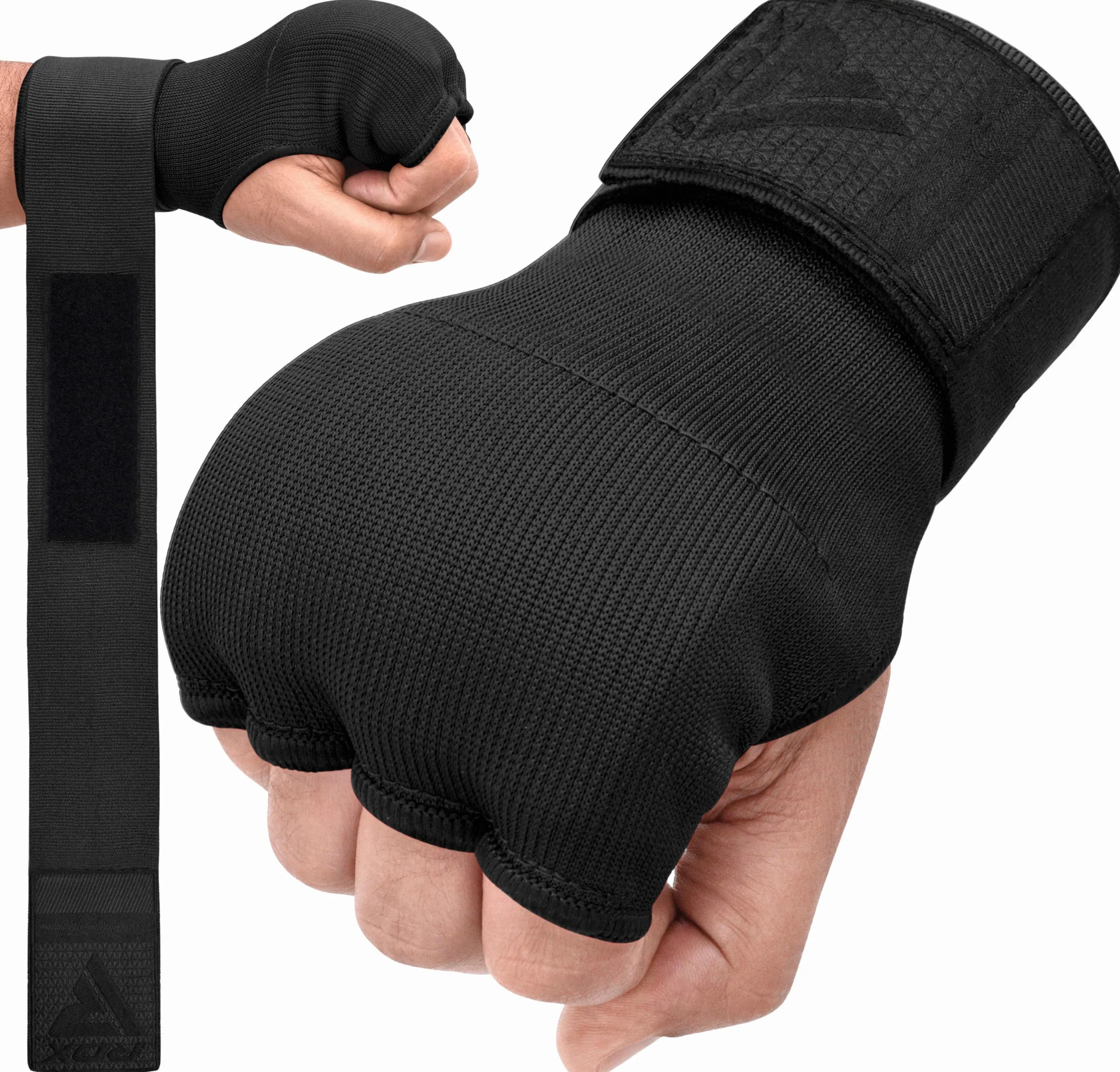 RDX Gel Vendas de Boxeo para Manos Guantes Interiores, Muñequeras Rápidas 100 cm, Protección Puño Acolchado para Muay Thai MMA