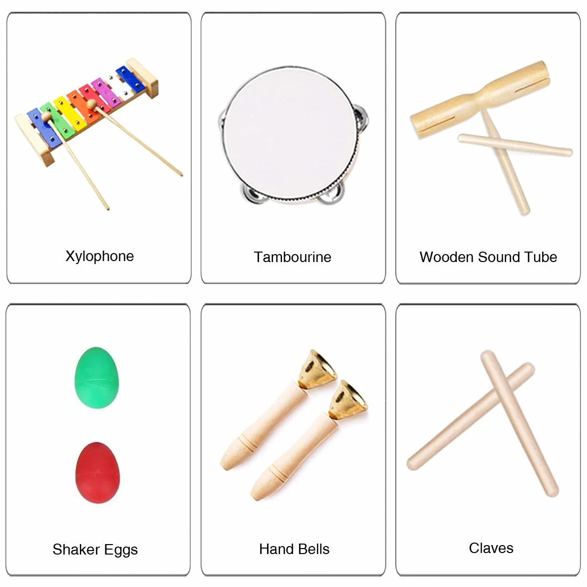 Instrumentos Musicales para Infantil, ULIFEME 24 Piezas Juguetes Músicales de Percusion para Bebes, Xilófono Madera Set de Instrumentos Musicales para Niños Juegos Musical con Una Bolsa de Transporte
