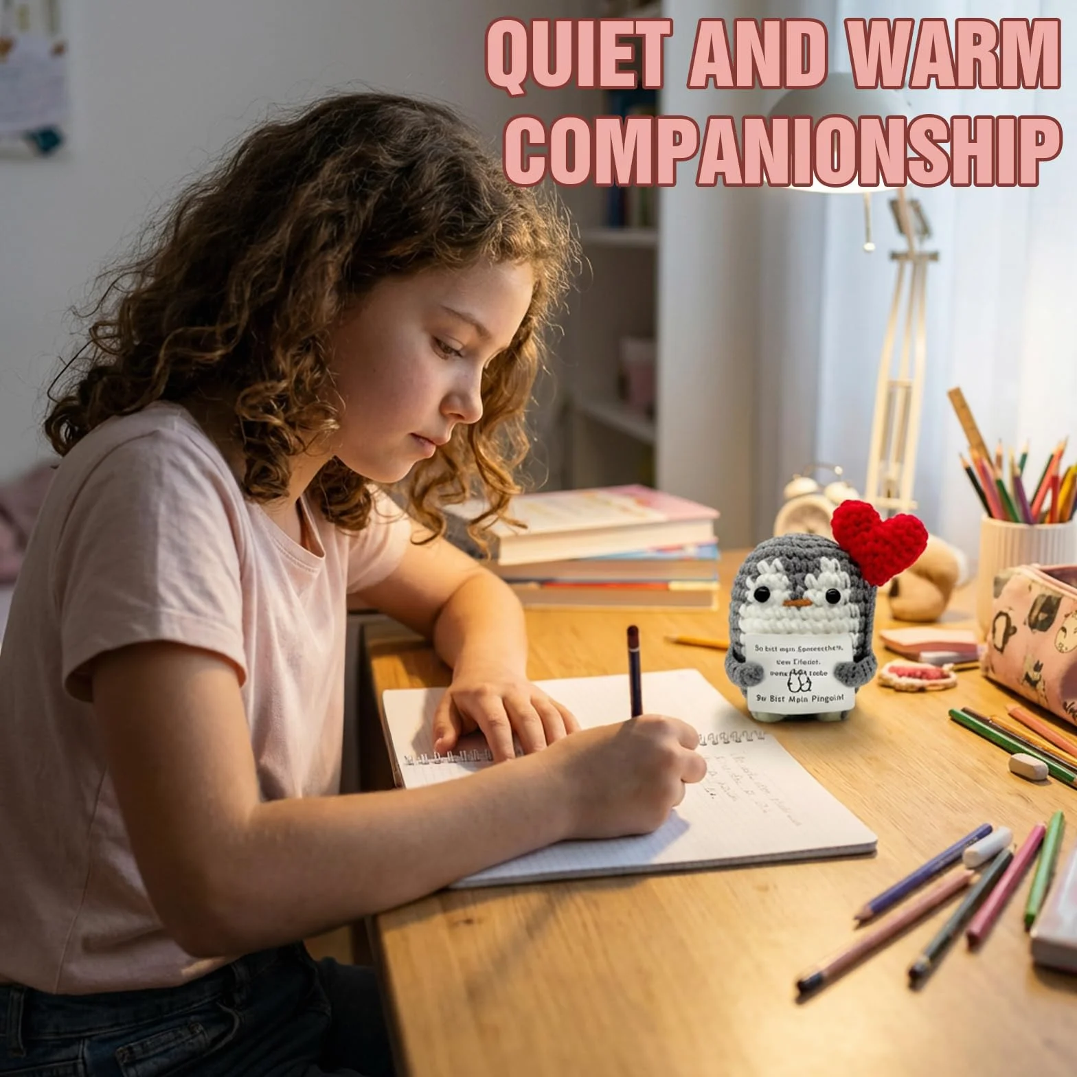 Pingüino Amado Positivo, Regalo Original y Divertido, Regalos de San Valentín, Cumpleaños y Fiesta, para Niña Niño Mujer Hombre Hermano Hermana Amigo, Sorpresa Oficina Compañero